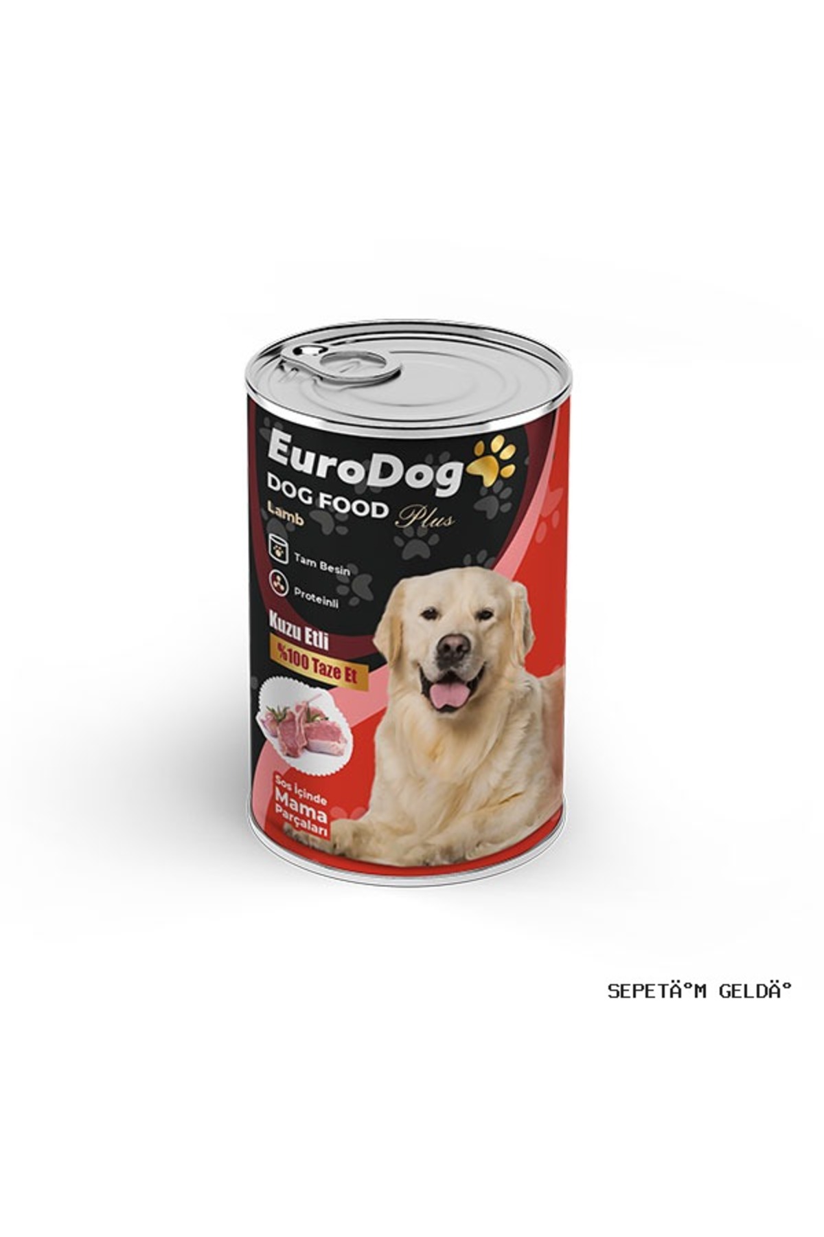 کنسرو غذای سگ بالغ یورو داگ Eurodog با تکه‌های گوشت بره، ۴۰۰ گرم (SPT-GLD، 03727)