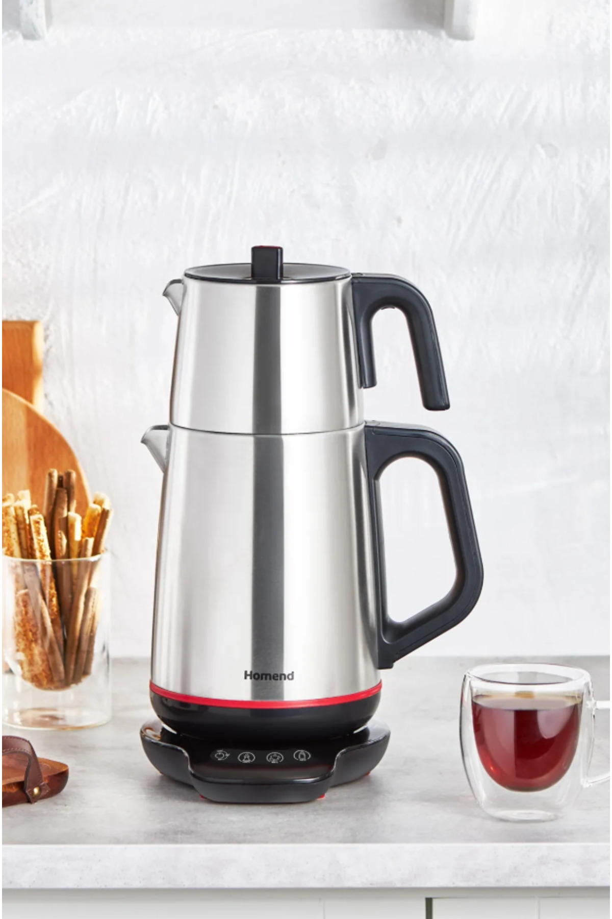 چای ساز دستگاه و مواد غذایی 1708H TOUCH BASE STEEL اورجینال HOMEND