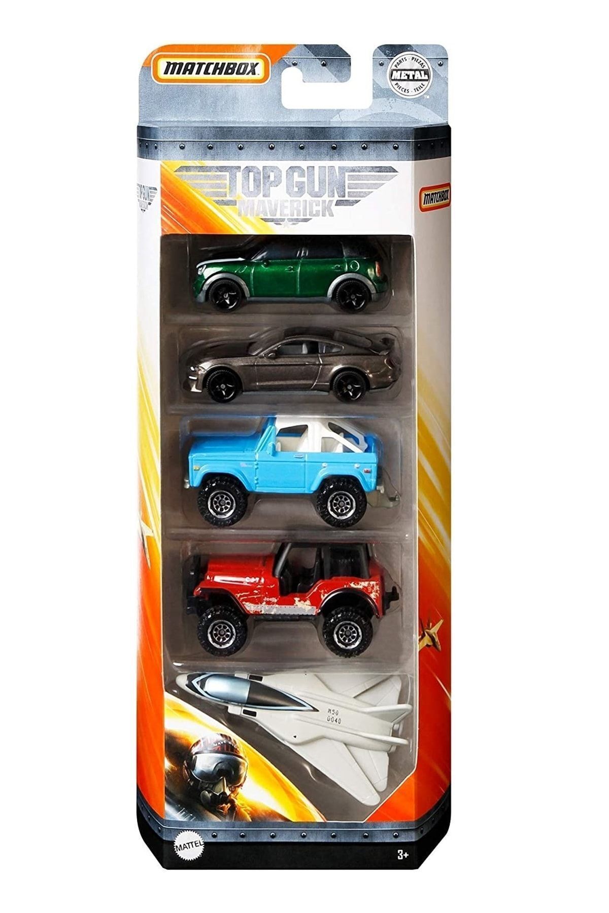 مدل خودرو TOP GUN MAVERICK SET 5 TOYS METAL DIE CAST DIECAST مجموعه 4 و 1 هواپیما قطعه اورجینال Matchbox