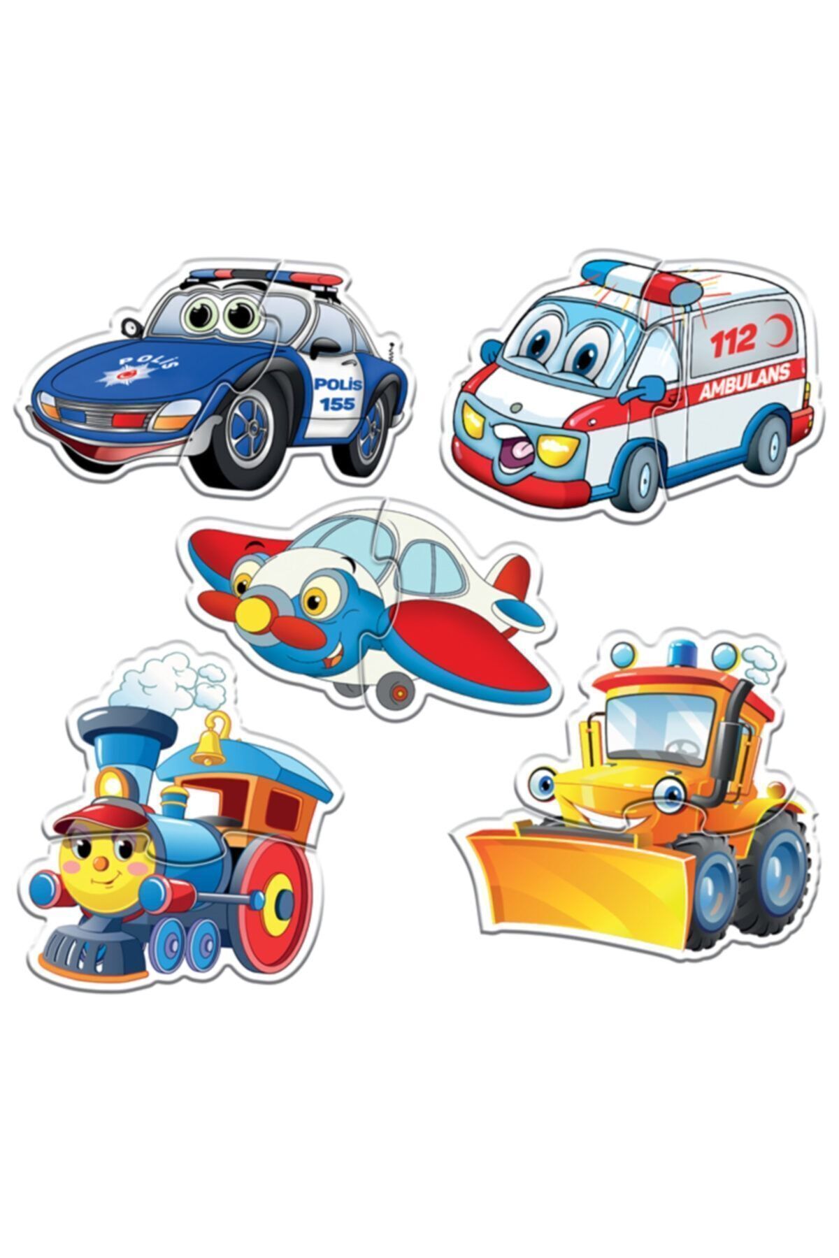 پازل 12 وسایل نقلیه 24 تکه کودک ناز درک مهارت توجه از ترکیه Circle Toys