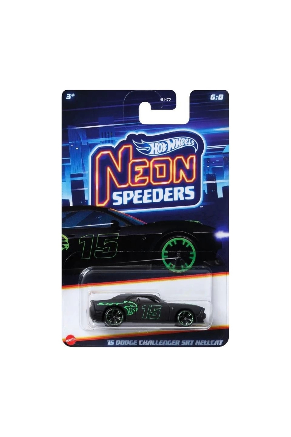 ماشین اسباب بازی NEON RACERS HLH72 15 DODGE CHALLENGER SRT HELLCAT HRW80 هات ویلز اورجینال HOT WHEELS