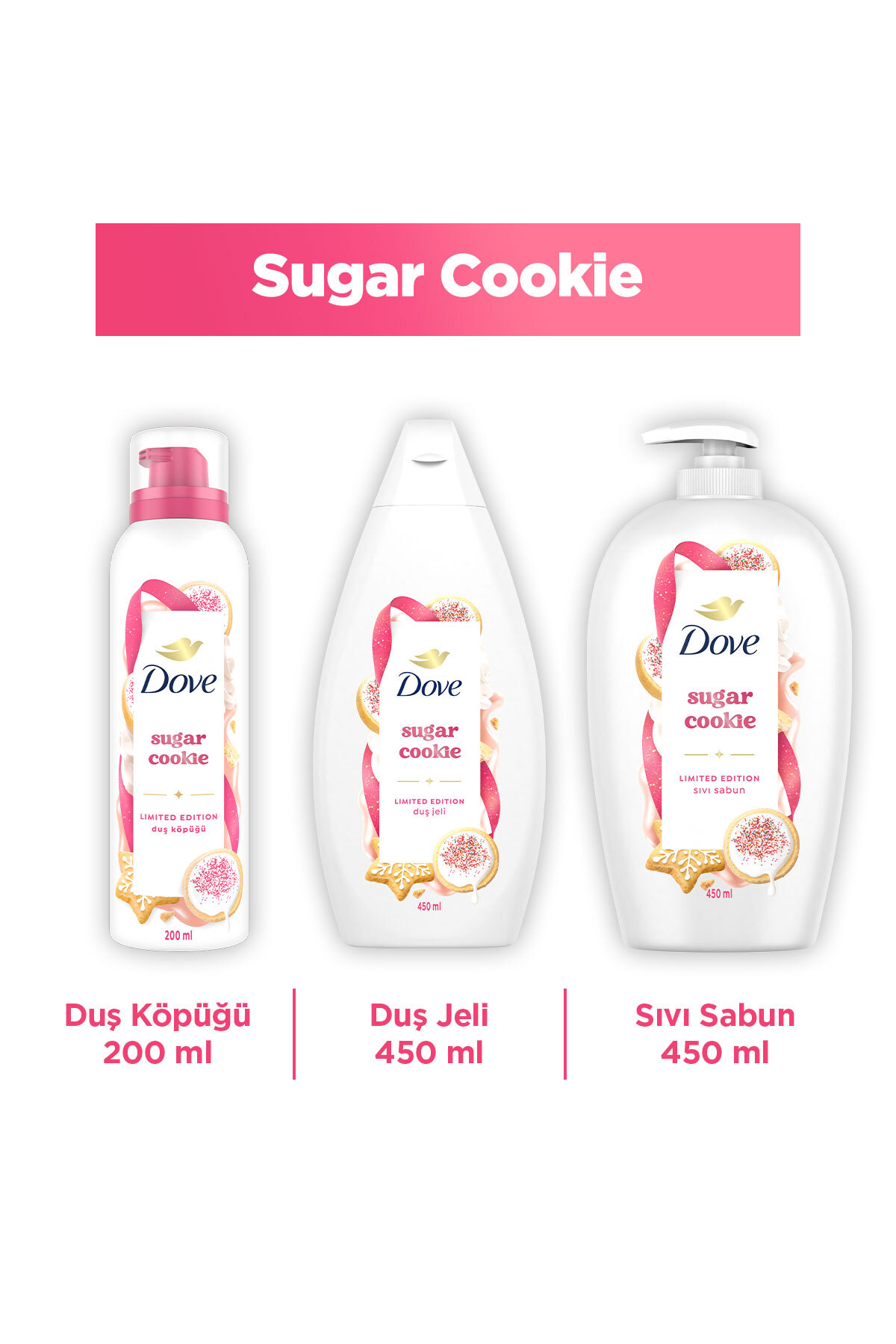 ژل دوش شکر کوکی 450 میل صابون مایع شکری فوم Dove