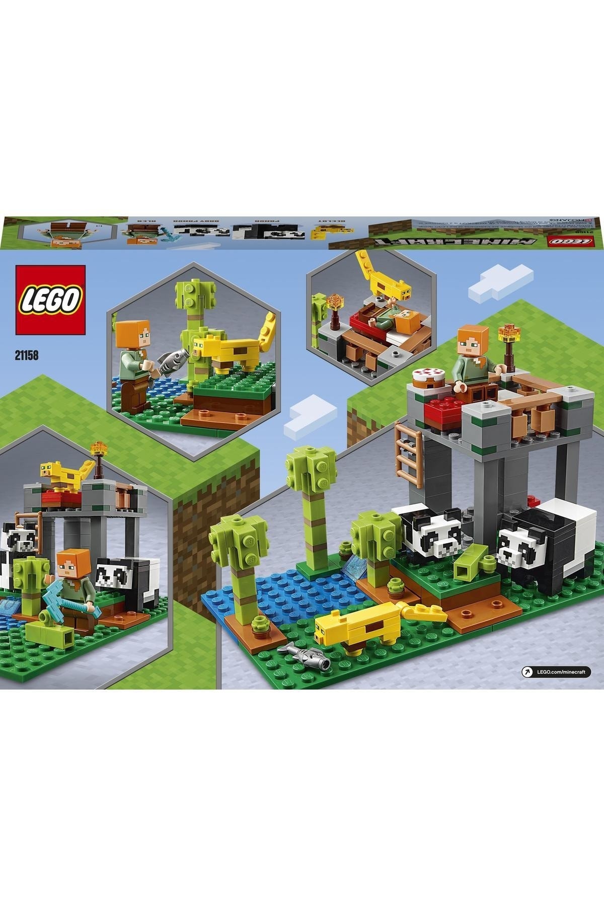 لگو و اسباب بازی های ساخت محور MINECRAFT PANDA NEST 21158 اورجینال LEGO