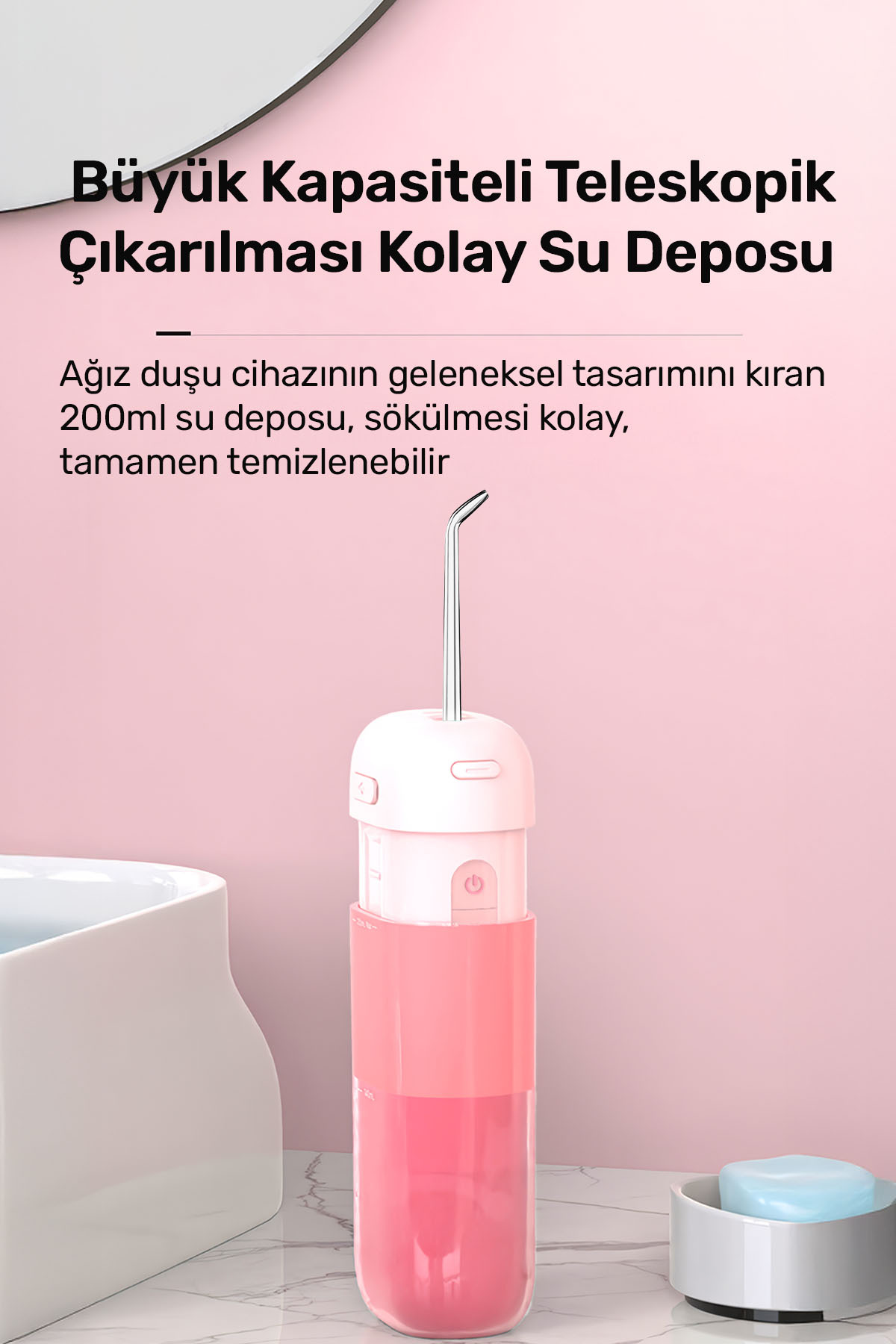 مسواک شارژی NICEFEEL FC5170 MINI قابل حمل شارژ بریس مراقبت از دندان مصنوعی و شستشوی دهان حرفه ای صورتی اورجینال NPO
