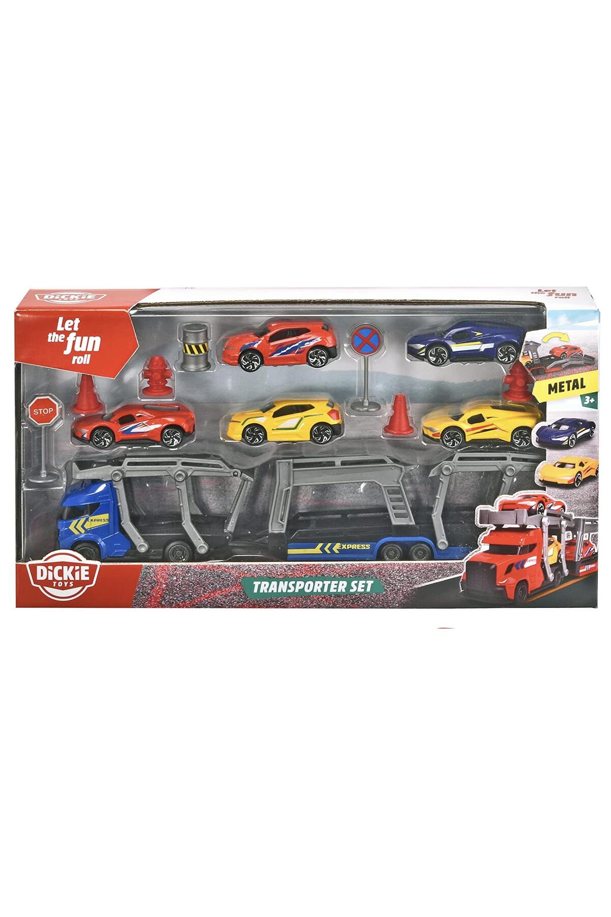 ماشین اسباب بازی مجموعه حمل و نقل DICKIE با 5 X METAL DIECAST VEHICLES 203745012 Dickie Toys