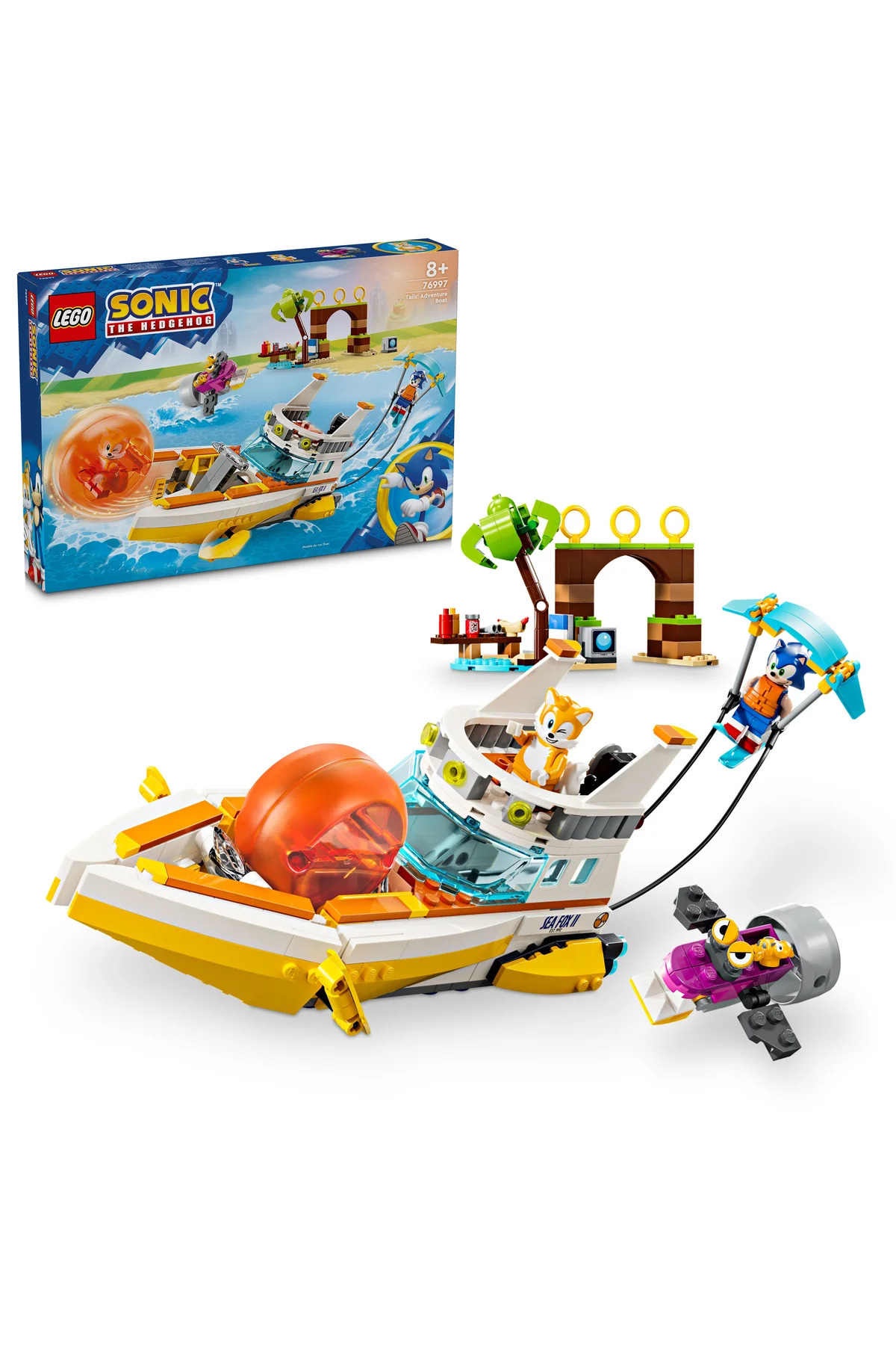 لگو و اسباب بازی های ساخت محور ® SONIC THE HEDGEHOG™ TAILS' ADVENTURE BOAT 76997 – ست ساختمان اسباب‌بازی برای کودکان 8+ 393P اورجینال LEGO