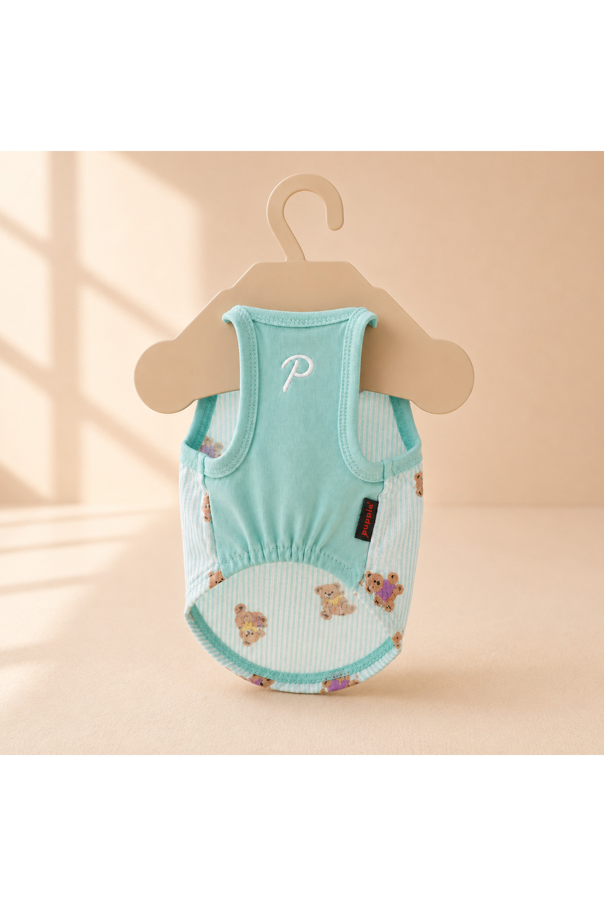 لباس رکابی سگ پوپیا Puppia، طرح خرس عروسکی، فیروزه‌ای، کد VLR-AYC-MAVI-001
