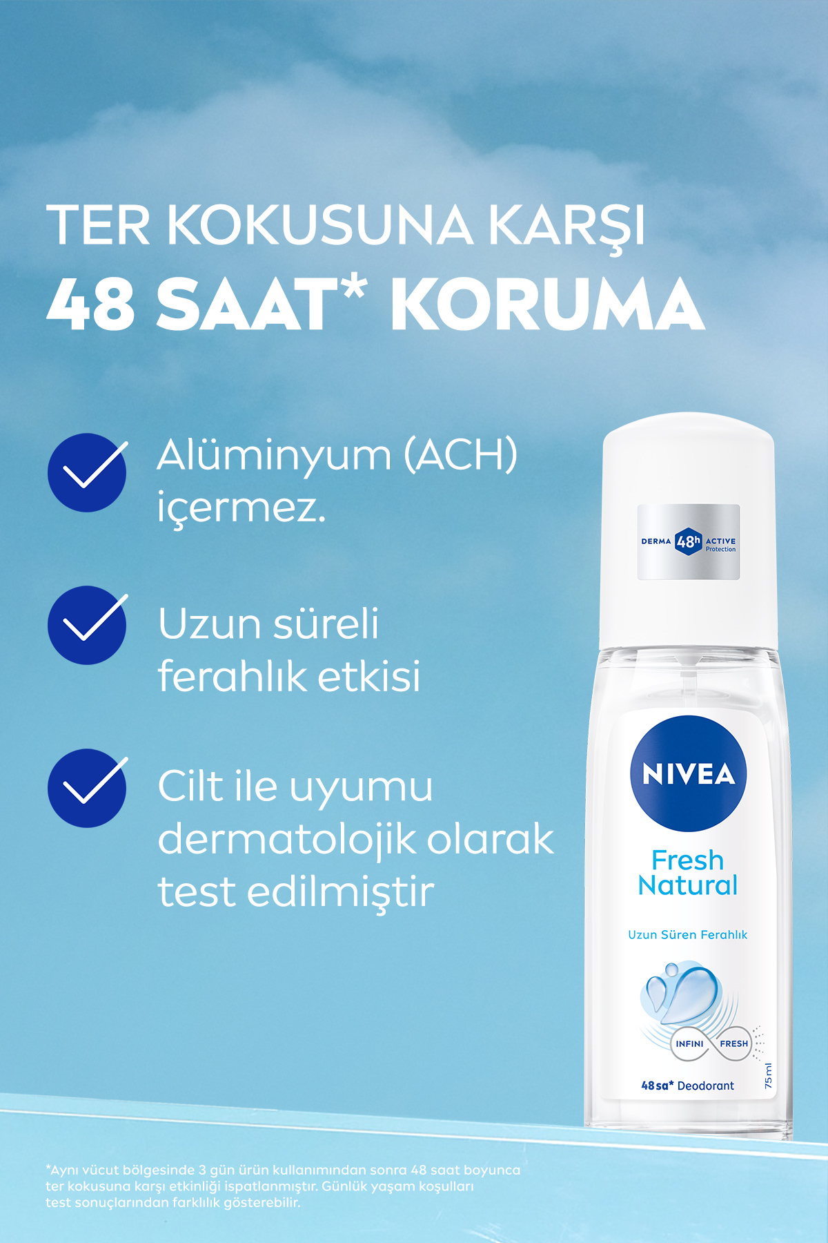 NIVEA ضد عرق اسپری زنانه طبیعی و تازه 150 میلی لیتر و پمپ 75 میلی لیتر