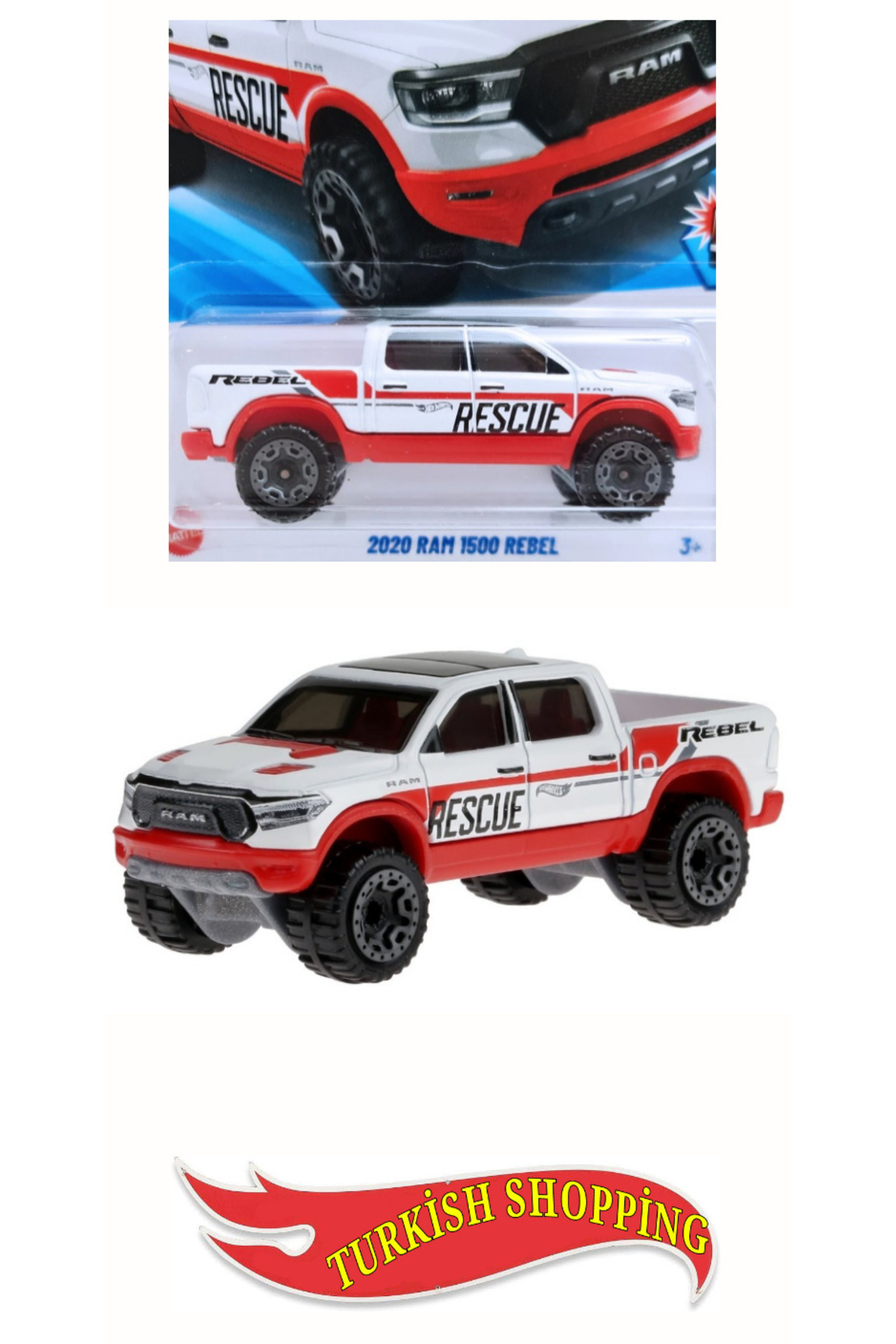 ماشین اسباب بازی 2025 مورد 1:64 2020 RAM 1500 REBEL PIKAP هات ویلز اورجینال HOT WHEELS