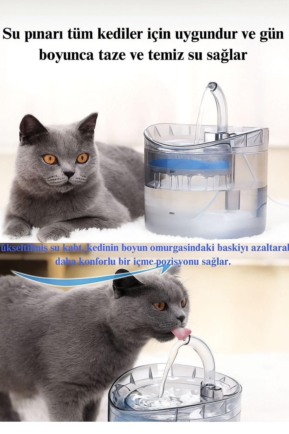 آبخوری فواره‌ای اتوماتیک گربه و سگ ۱٫۸ لیتری پلاستیکی، ای‌تی‌ال‌تی آتلانتیس ATLT ATLANTİS 1.8 L