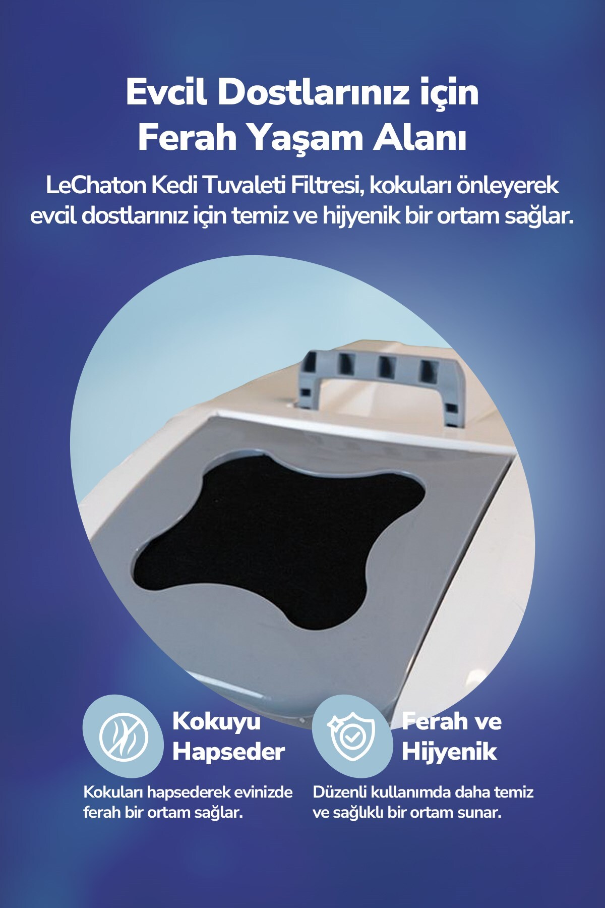فیلتر دوعددی ظرف خاک گربه XXL لچاتون لچاتون پت کر LeChaton Pet Care، ۱۳×۱۴ سانتی‌متر، ضخامت ۶ میلی‌متر مشکی