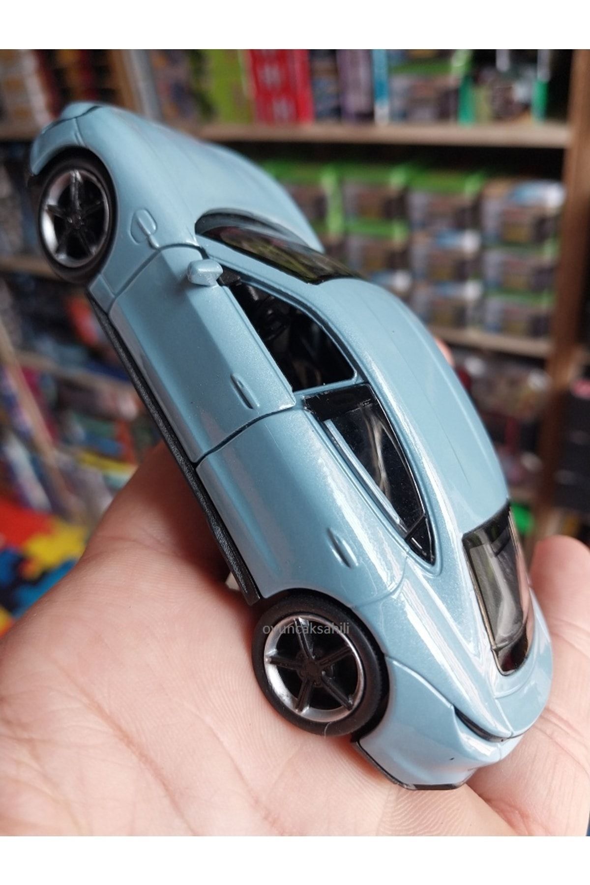 مدل خودرو PORSCHE TAYCAN TURBO S CASE 1.36 DIECAST ORIGINAL 2022 درب‌های عقب فلزی آبی باز از ترکیه OYUNCAKSAHİLİ