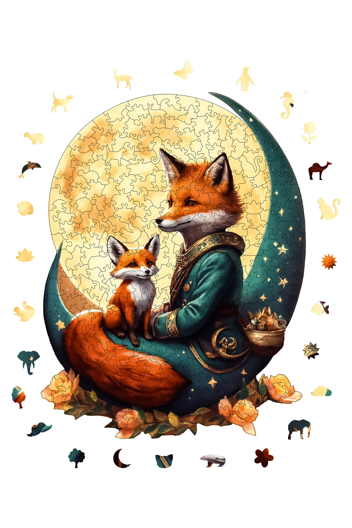 پازل چوبی رقص روباه و ماه 320 قطعه 29X38 سانتی متر از ترکیه WePuzzleUp