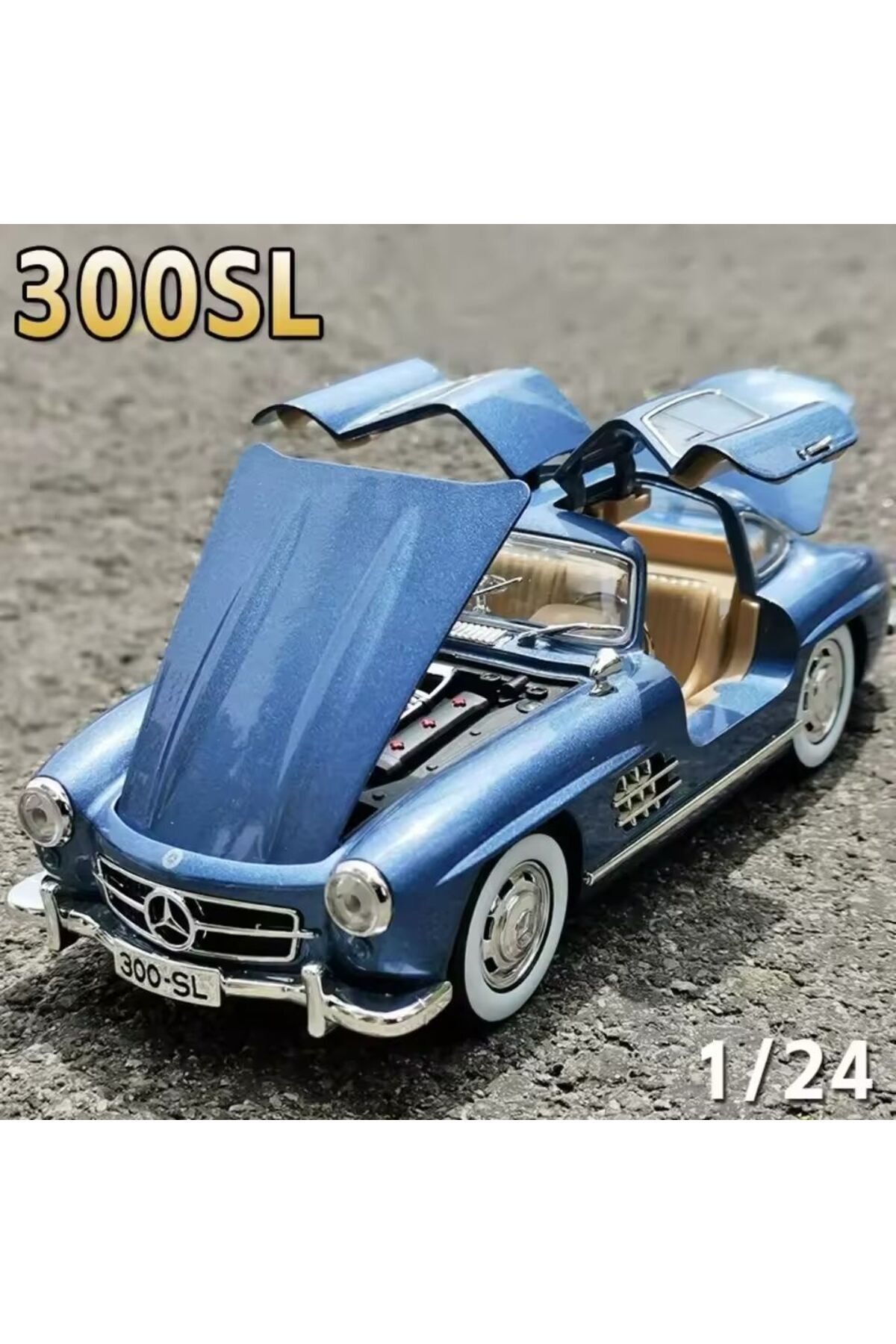 مدل خودرو MERCEDES BENZ 300 SL BLUE 1954 MODEL CLASSIC CAR 1 24 SCALE 300SL از ترکیه scntoys