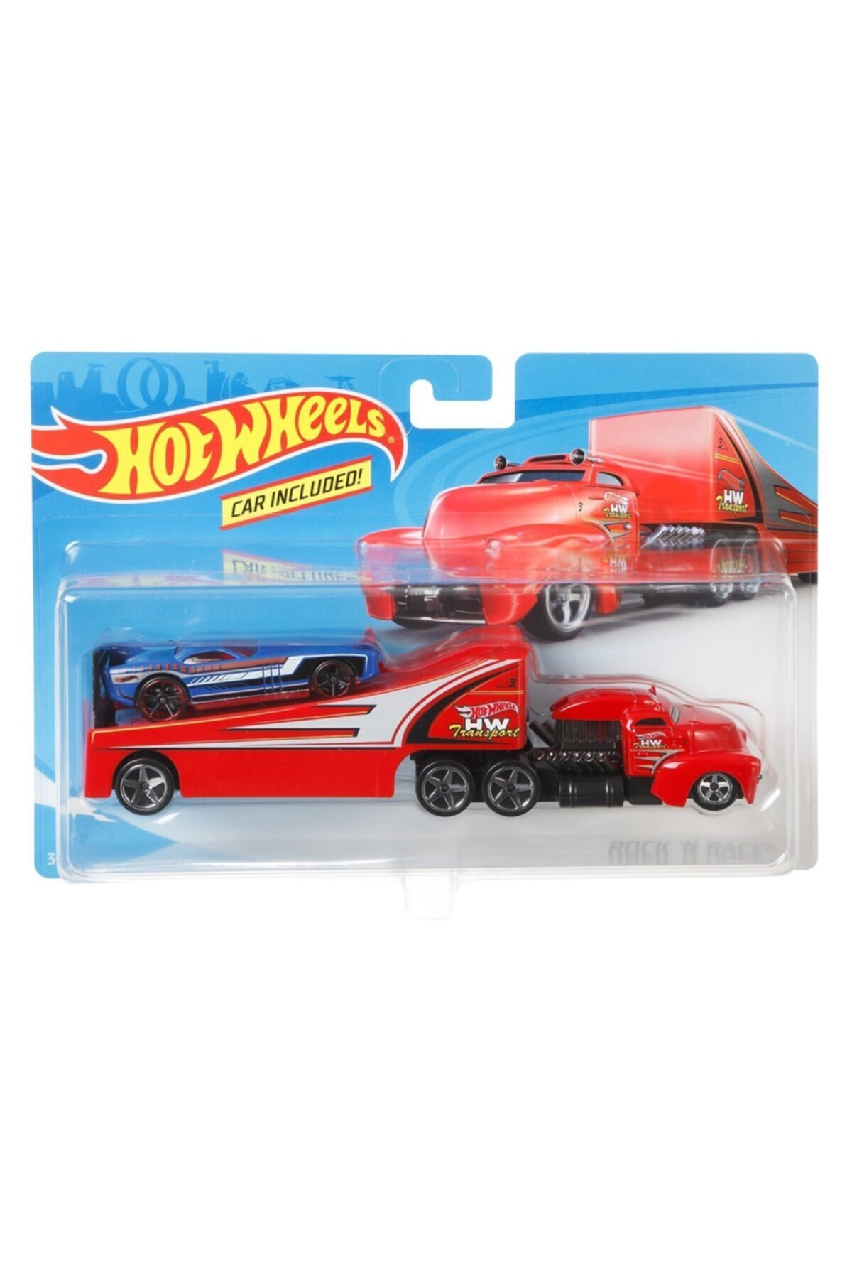 ماشین اسباب بازی کامیون باربری اصلی STEEL POWER CGC18 اورجینال HOTWHEELS CARRIER TRUCK AND CAR از ترکیه HOT WHEELS