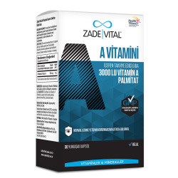مکمل غذایی ویتامین A زاده ویتال Zade Vital حاوی ۳۰۰۰ واحد بین‌المللی پالمیتات، ۳۰ کپسول نرم