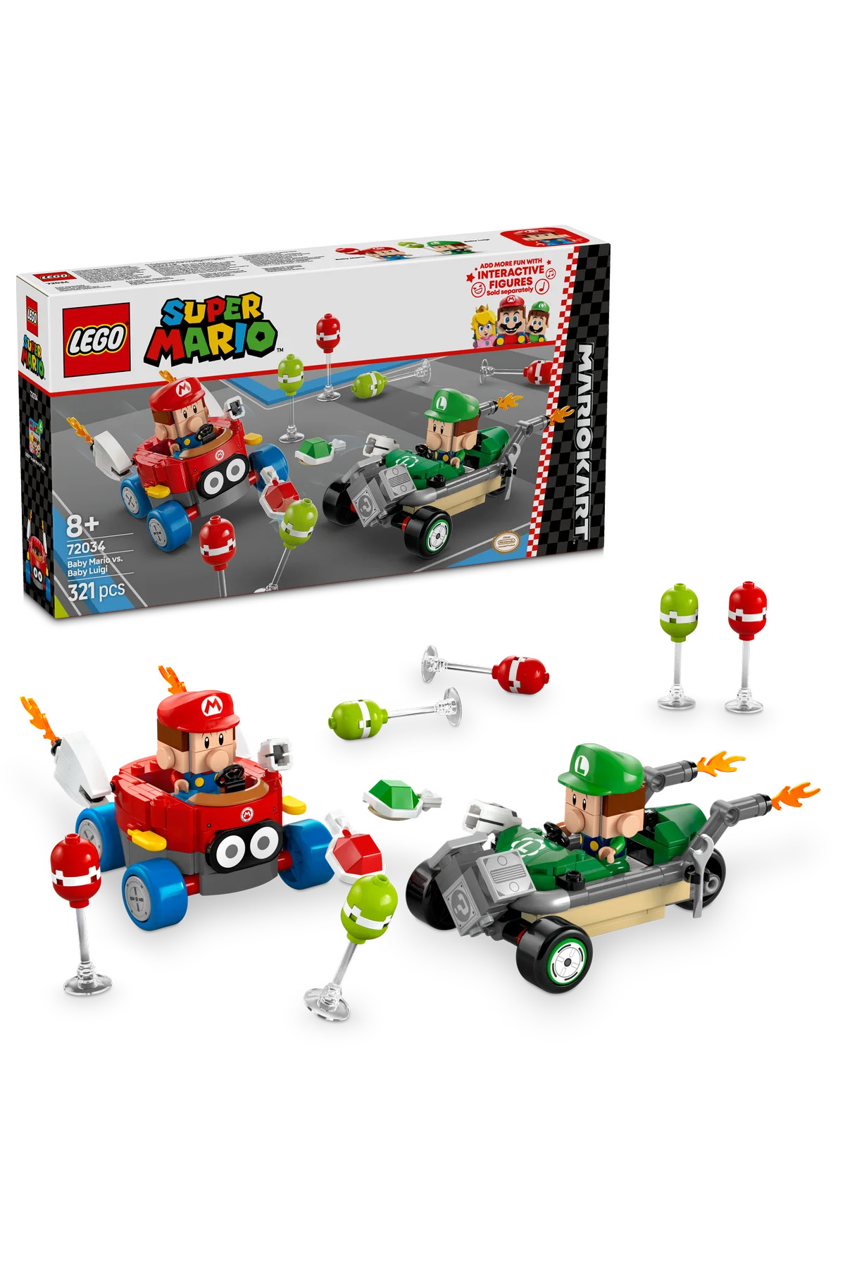 لگو و اسباب بازی های ساخت محور ® SUPER MARIO™: MARIO KART™ – BABY AND LUIGI 72034 8+ TOY BUILDING SET 321P اورجینال LEGO