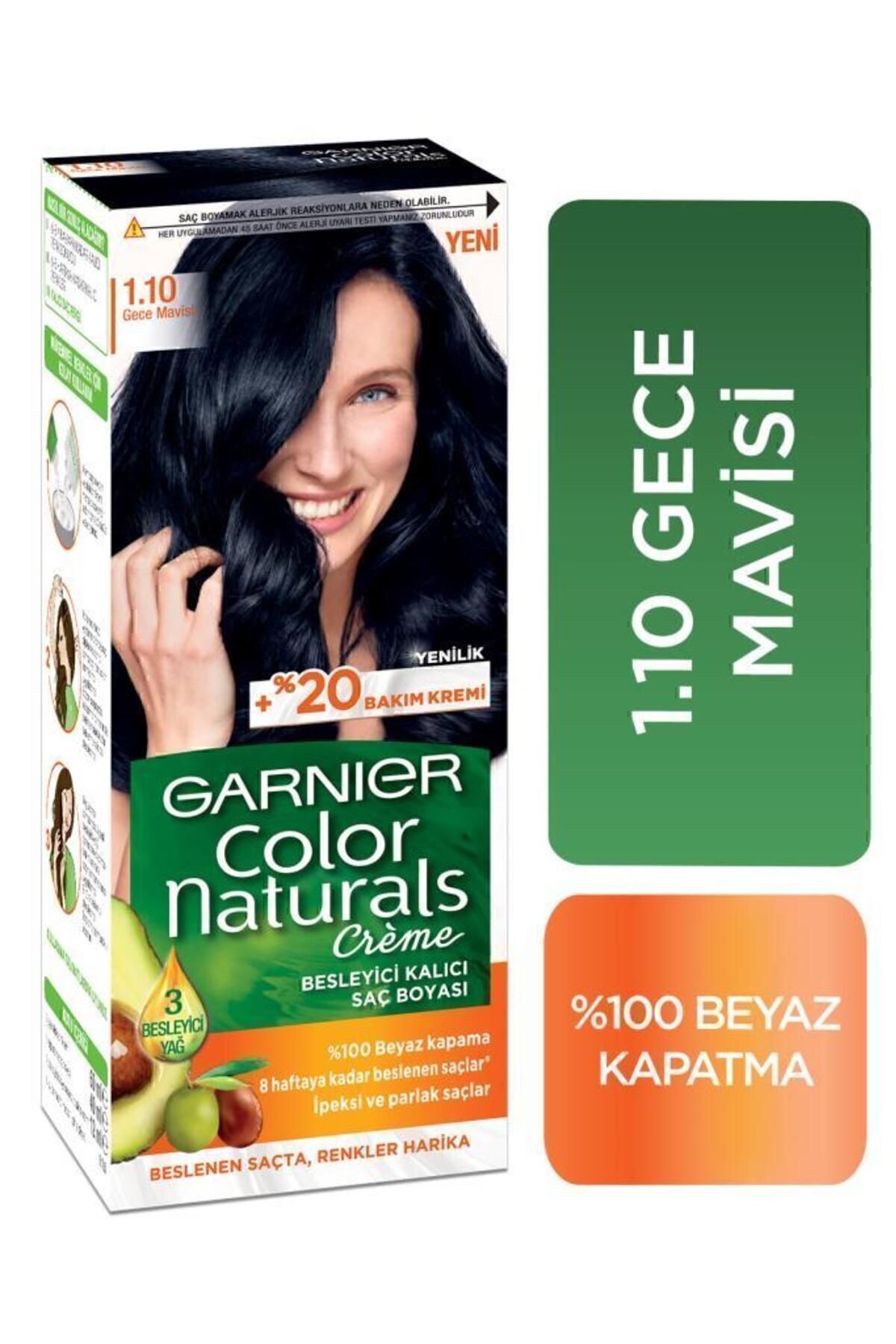 Garnier رنگ مو طبیعی 1.10 آبی شب