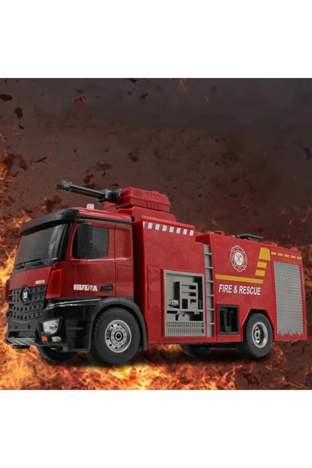 مدل خودرو 1 14 62CM RC ریموت کنترل آتش نشانی ماشین 22 کانال اسپری آب 1562 اورجینال Huina