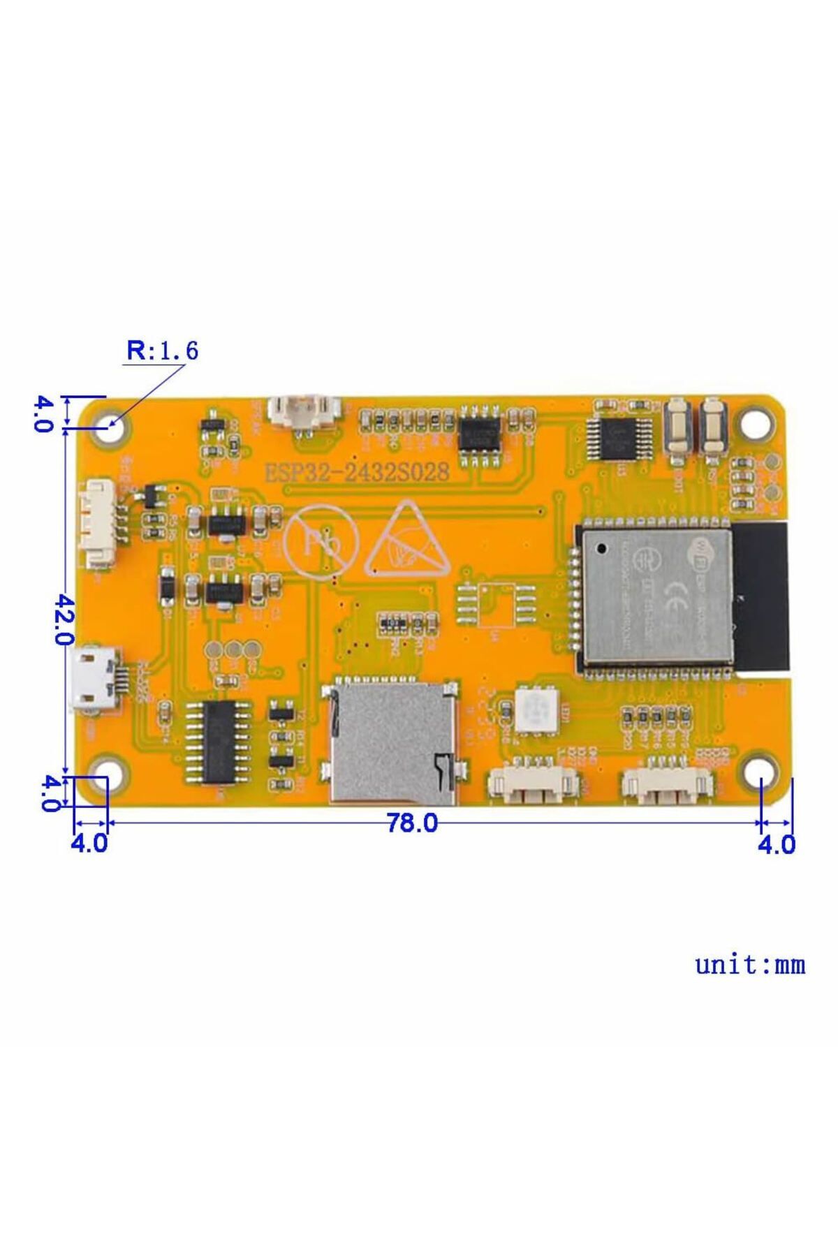 لوازم روباتیک ESP32 2432S028R 2.8 اینچ مقاومتی لمسی TFT LCD ماژول 240X320 پیکسل RGB LED LDR USB UART IO SE از ترکیه Roboyol Store