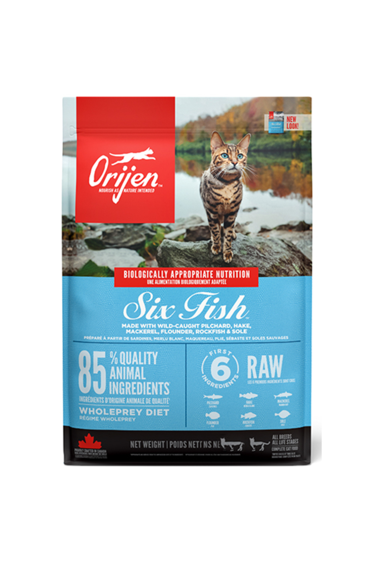 غذای خشک گربه اوریجن Orijen Six Fish بدون غلات، ۵٫۴ کیلوگرم 5,4 Kg
