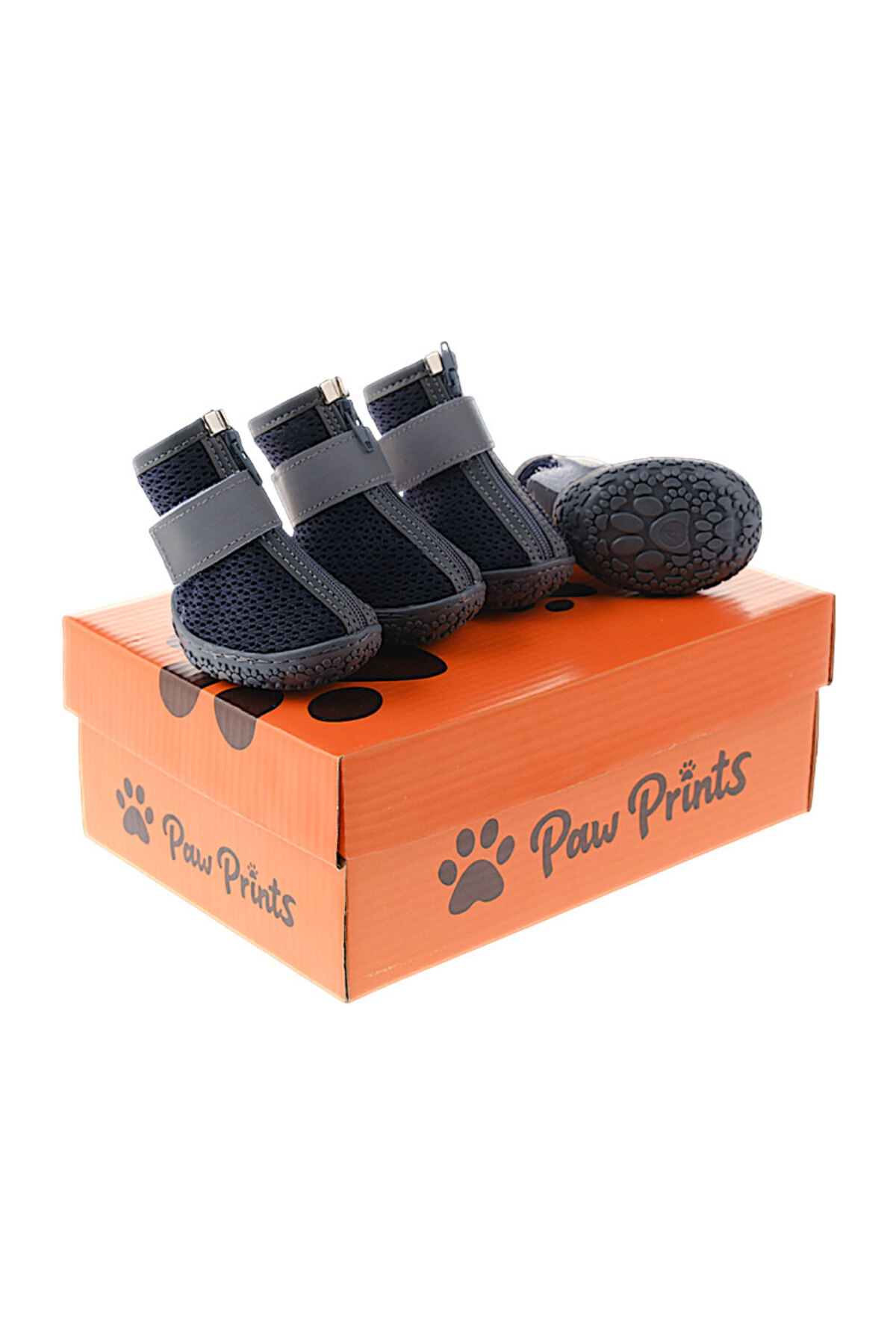 کفش سگ پاوپرینتس PawPrints مدل PP01، سرمه‌ای بازتابنده با زیره لاستیکی ضدلغزش