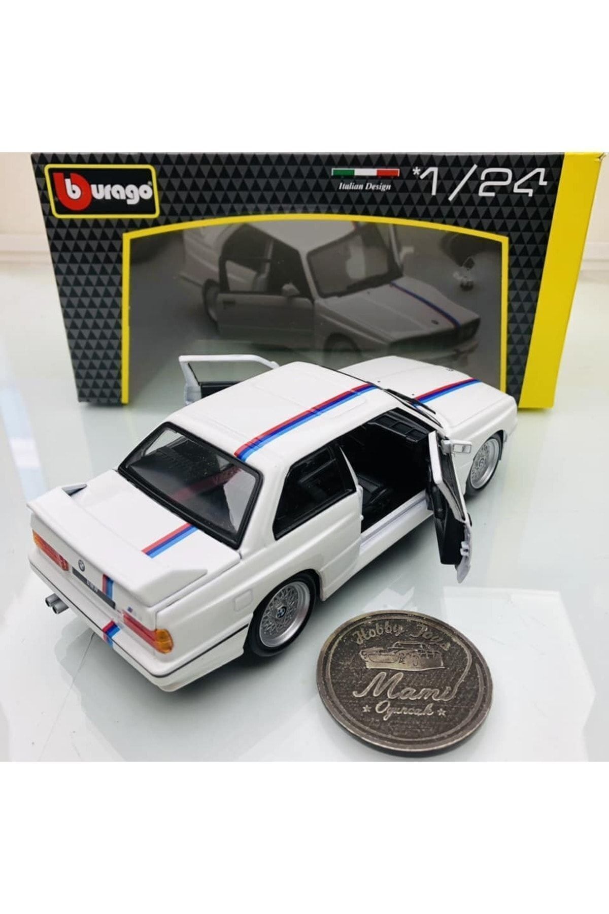 مدل خودرو جدید 1988 BMW M3 E30 سفید 1:24 SCALE مارک BURAGO اورجینال Burago