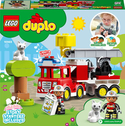 مجموعه ساختنی کامیون آتش‌نشانی لگو LEGO DUPLO مدل 10969، ۲۱ قطعه، مناسب ۲ سال به بالا