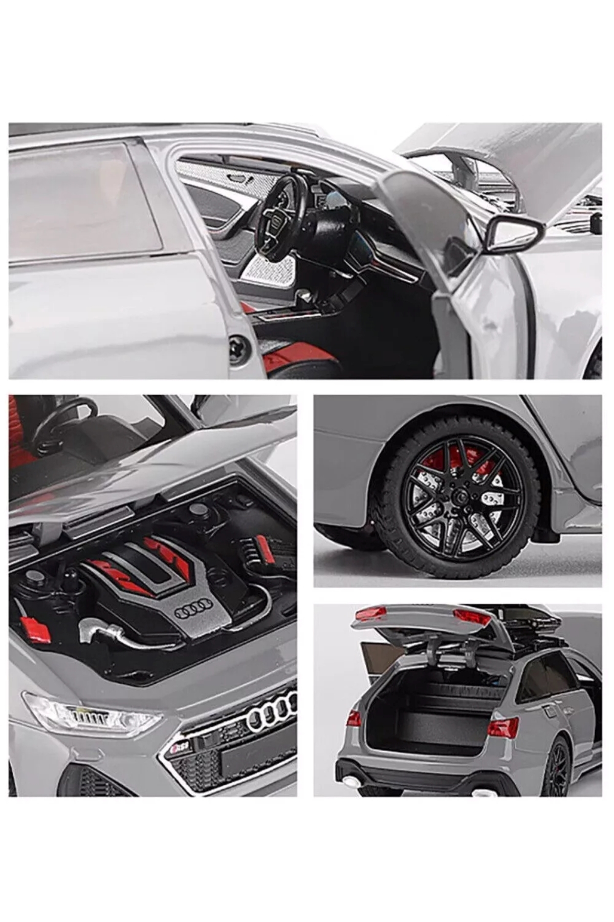 مدل خودرو AUDI RS6 CAR STATION WAGON 1:24 DIECAST METAL MODEL COLLECTION با صدا و نور 21 سانتی متر اورجینال scntoys