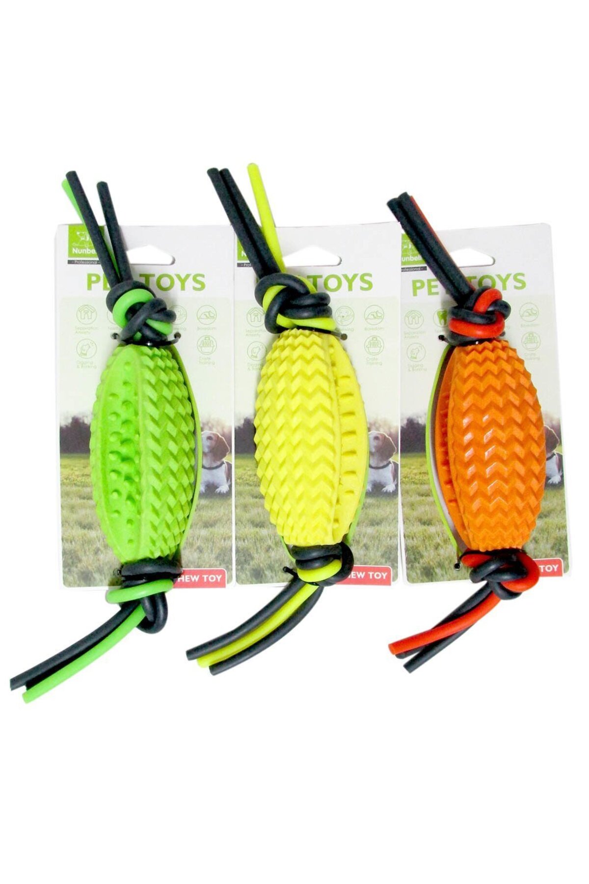 توپ اسباب‌بازی سگ بیضی پلاستیکی و فومی نانبل Nunbell مدل NBWJ1015 چندرنگ