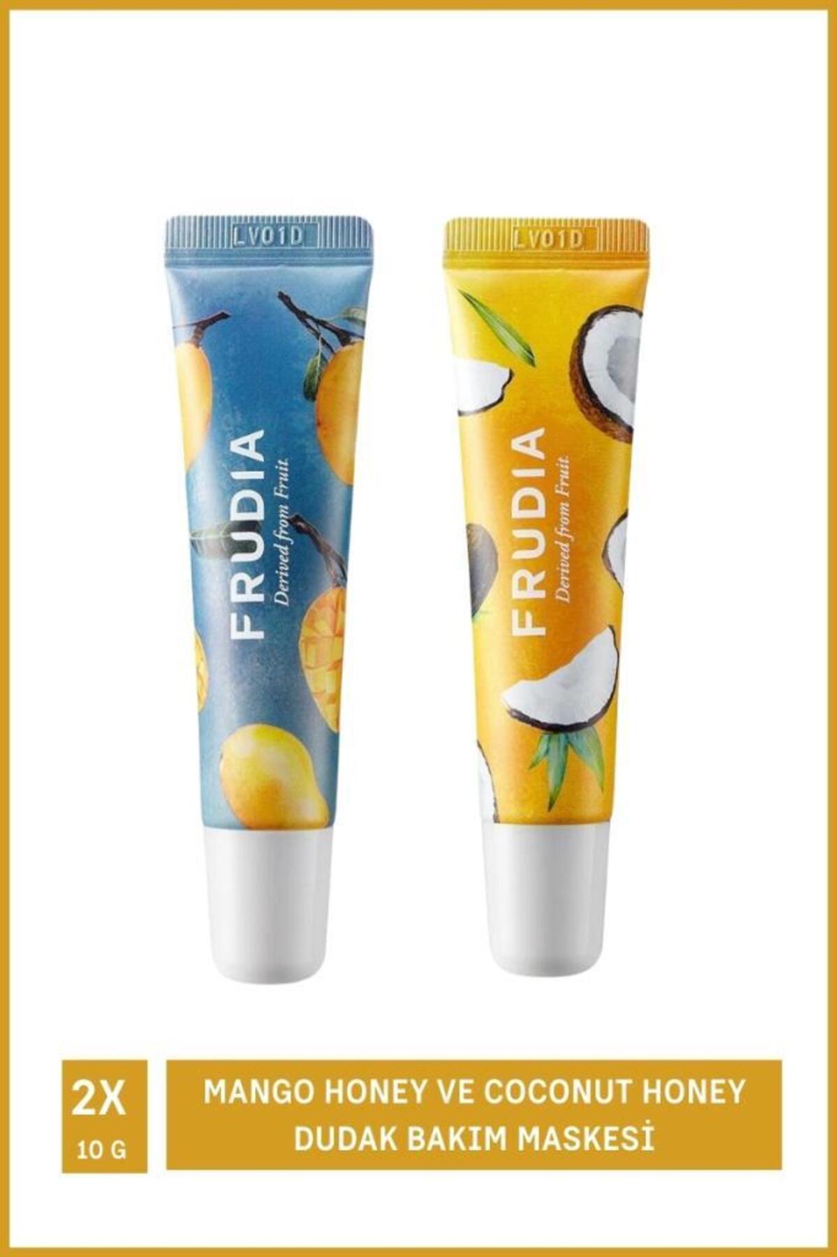 ست دوتایی بالم لب فرودیا FRUDIA شامل Mango Honey و Coconut Honey