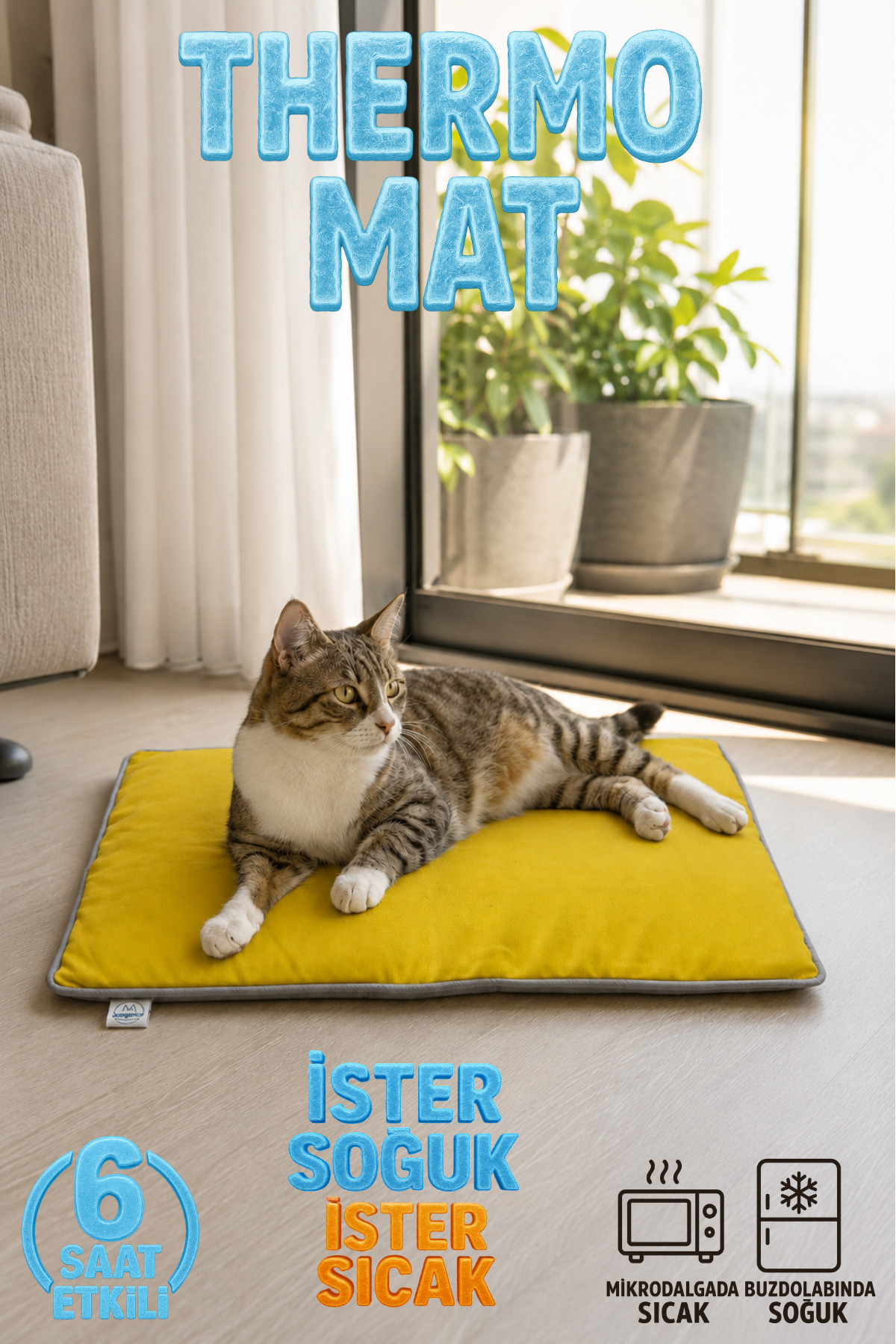 زیرانداز ژلی دوکاره گربه و سگ جونگولیکا پت پروداکتس Jungolica Pet Products، سری Thermo Mat، مدل JPP73 زرد
