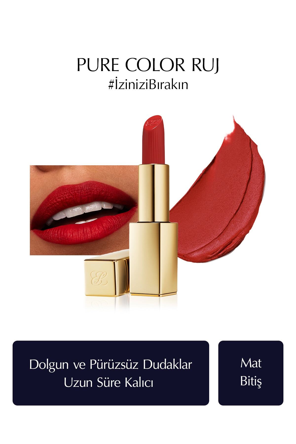 رژ لب مات پیور کالر ۳۵ گرم رنگ: ۶۹۹ هیجان انگیز استی لادر Estee Lauder