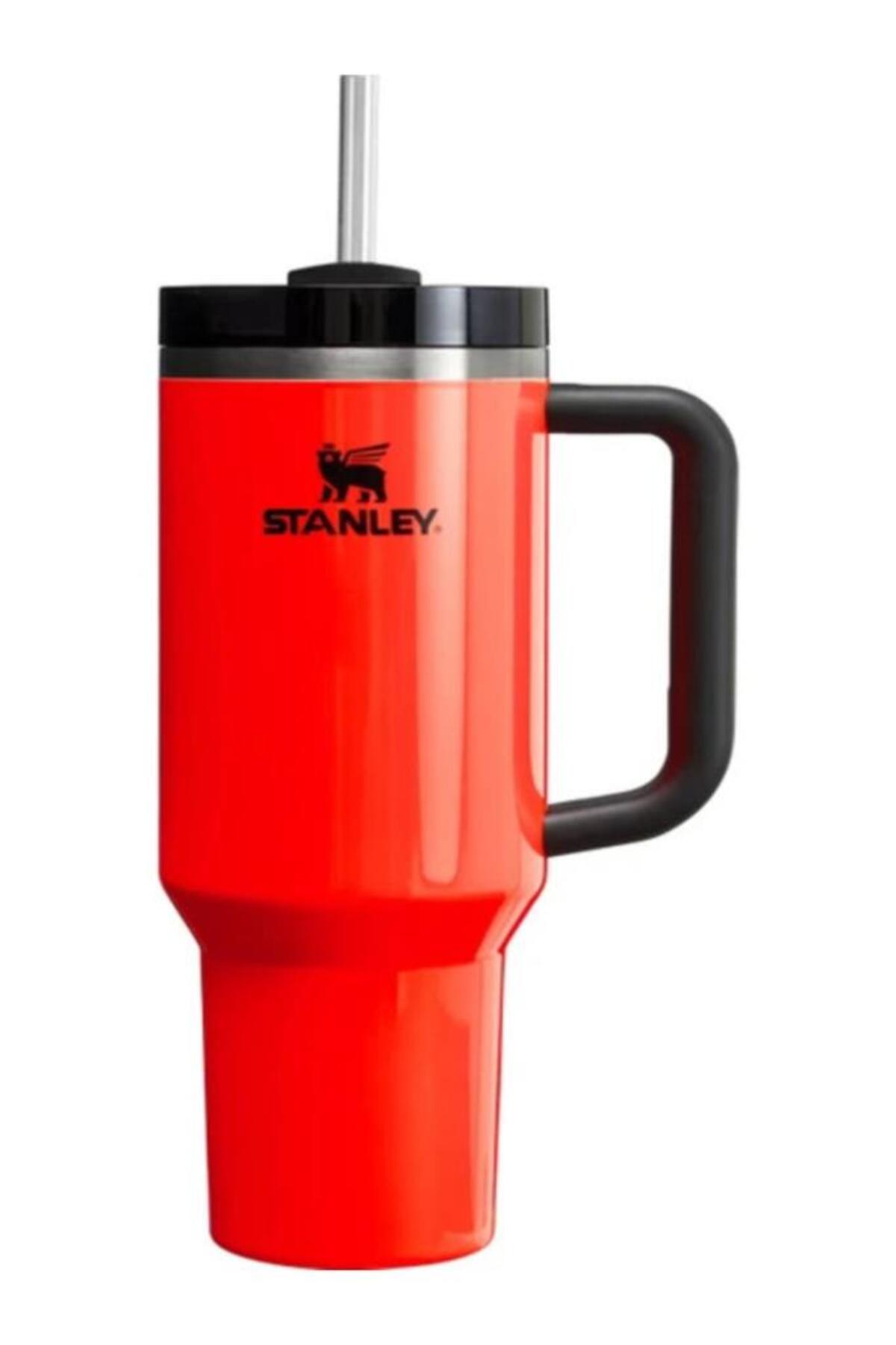 فلاسک قمقمه خاموش کننده با نی نارنجی نئون 1.18 لیتری اورجینال Stanley
