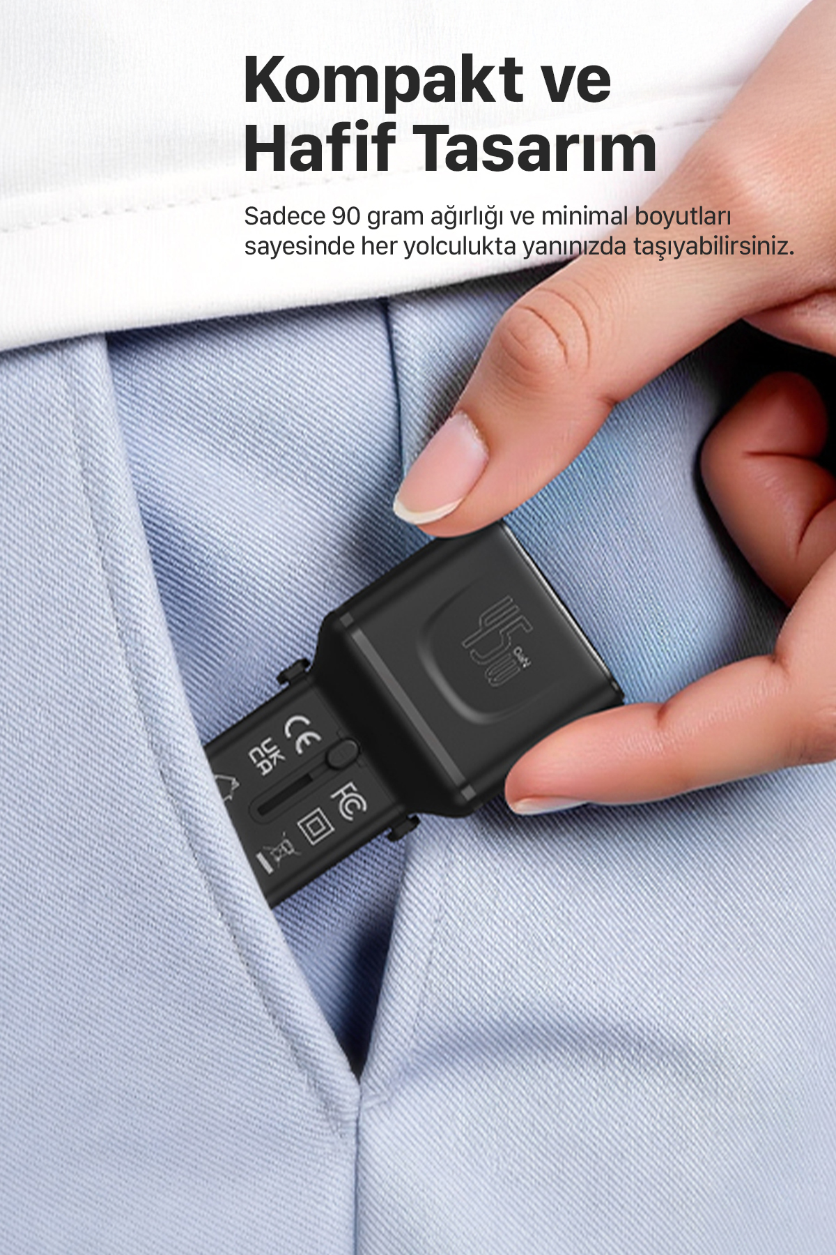آداپتور مسافرتی زنون اسمارت Xenon Smart مدل X6409، شارژ GaN با توان ۴۵ وات، دو درگاه USB-C و پوشش بیش از ۲۰۰ کشور مشکی