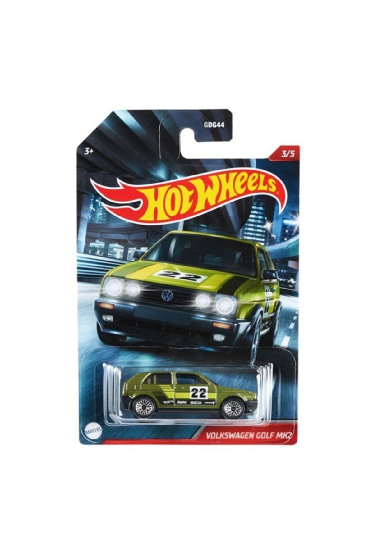 ماشین اسباب بازی سریال CULT RACERS VOLKSWAGEN GOLF MK2 GRP20 هات ویلز اورجینال HOT WHEELS