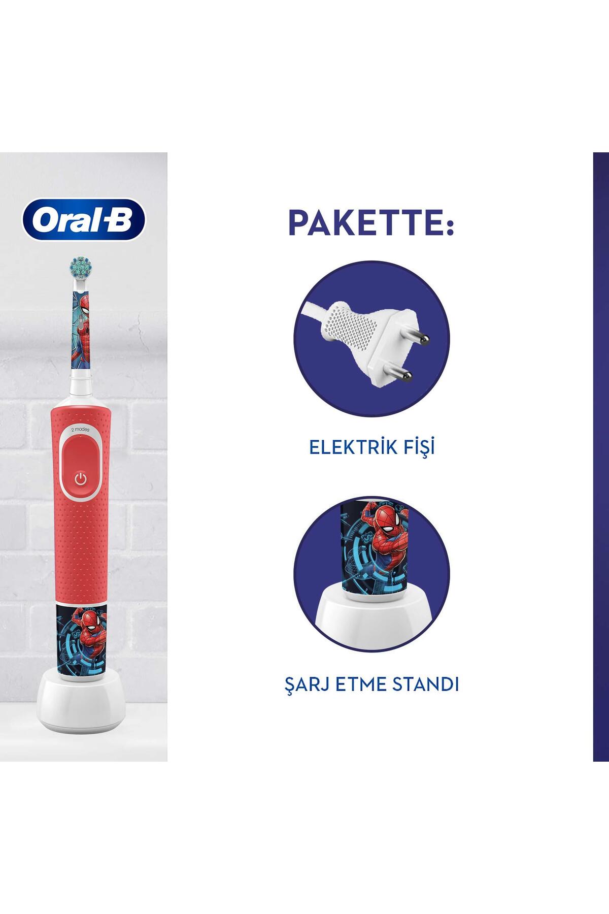 Oral-B مسواک برقی قابل شارژ کودکان D100 اسپایدرمن