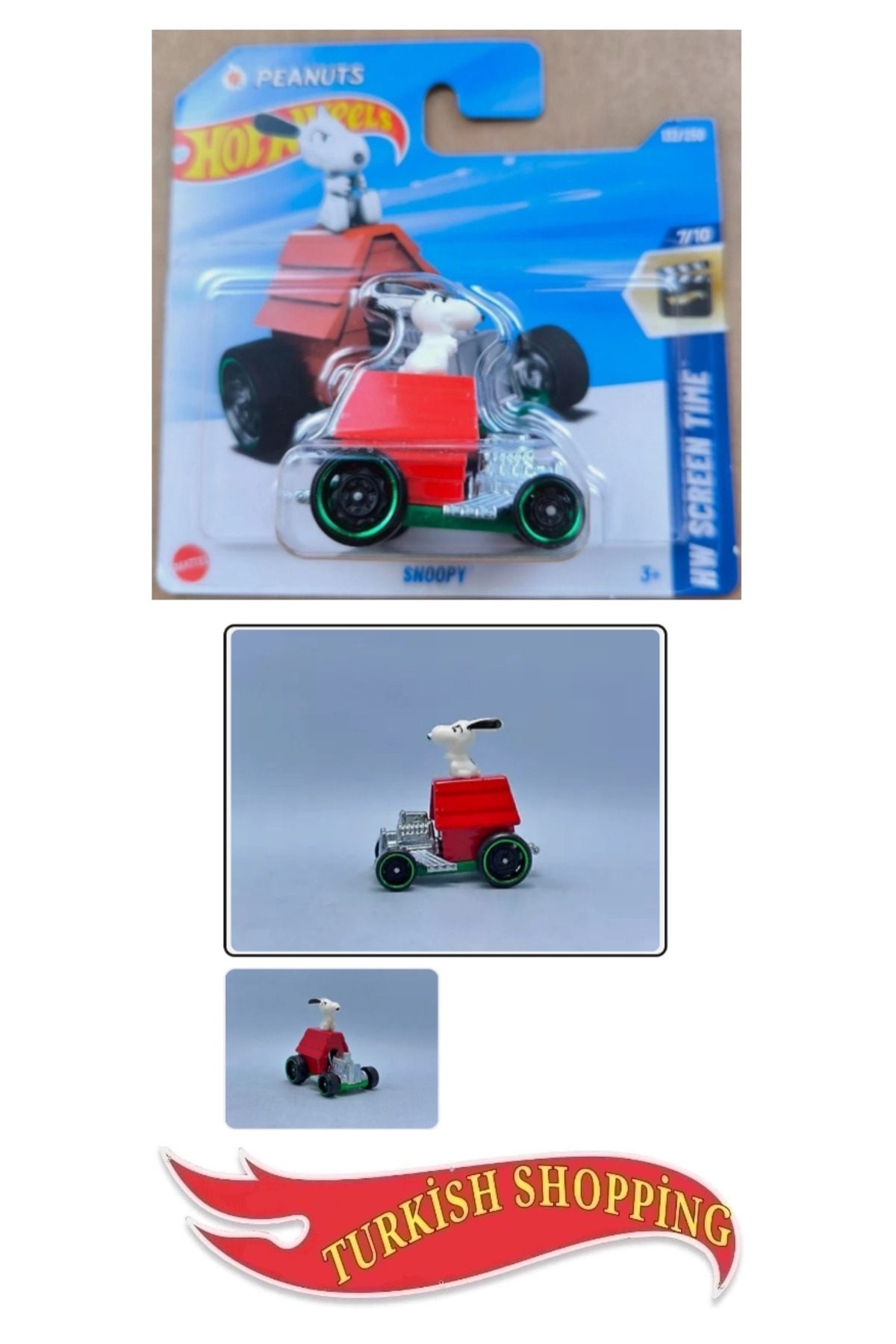 ماشین اسباب بازی 2025 مورد 1 64 مقیاس بادام زمینی SNOOPY هات ویلز اورجینال HOT WHEELS