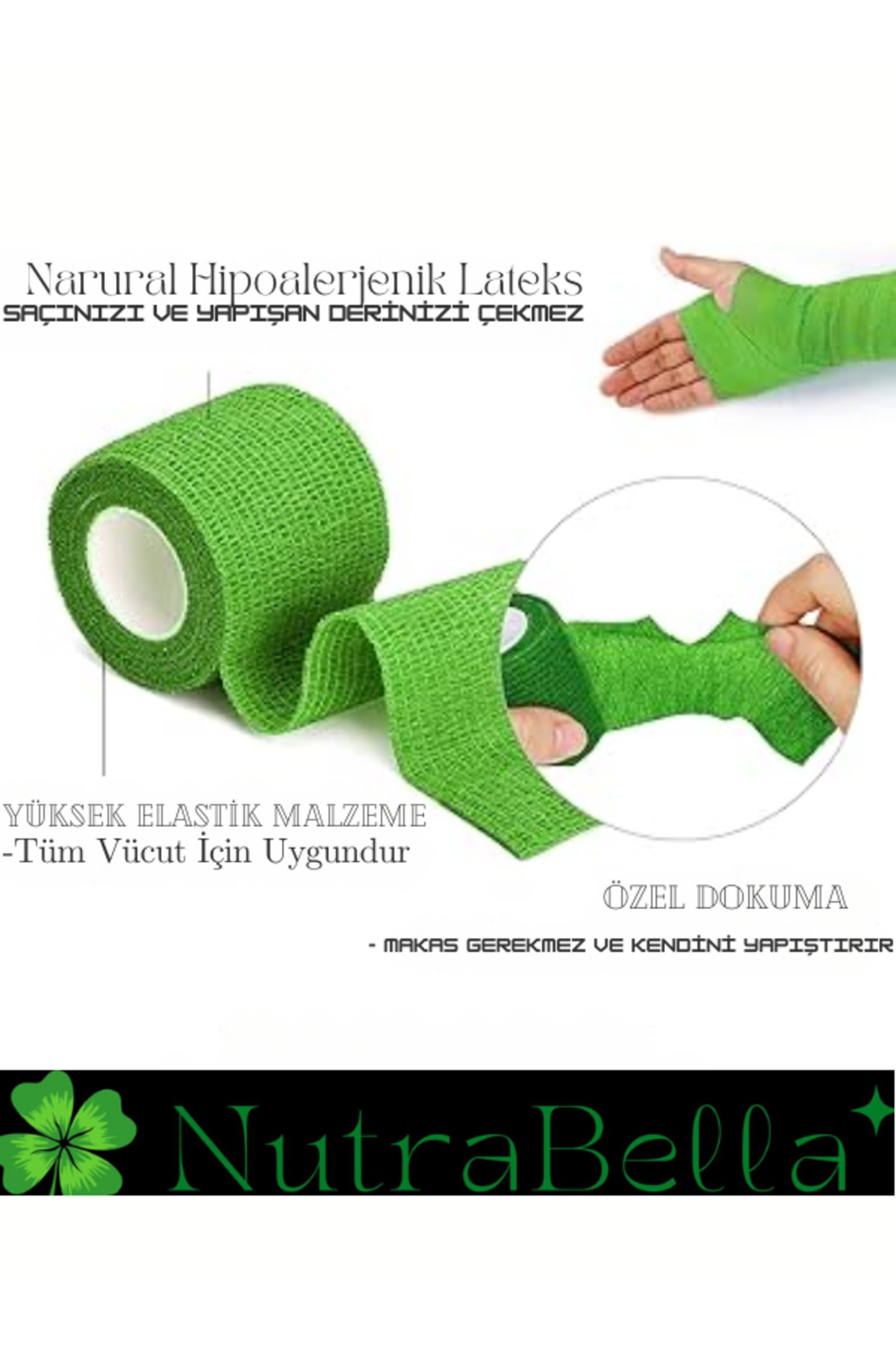 بانداژ خودچسب رنگی ۷٫۵ سانتی‌متر × ۴٫۵ متر، ۴ عدد، اکتاكر Octacare