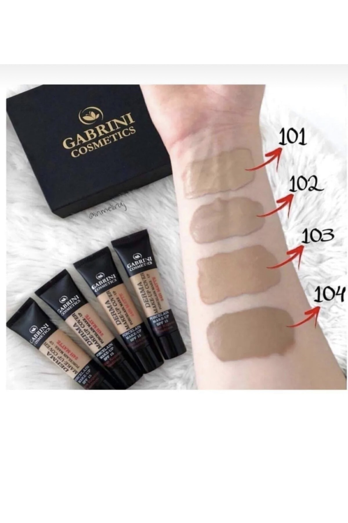 کرم پودر DERMA MAKE UP COVER FOUNDATION CONEALER فشرده 101 Gabrini