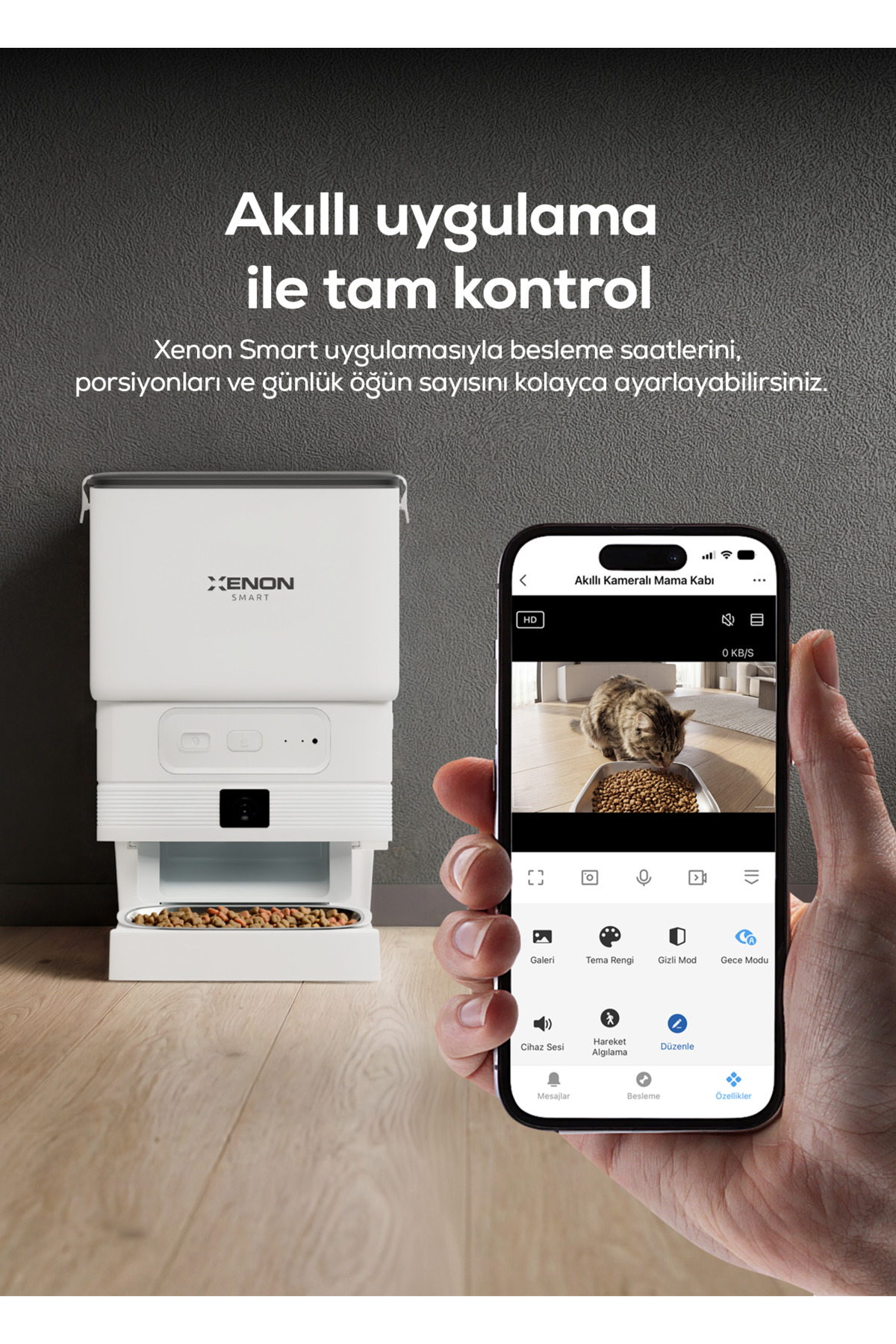 ظرف غذای هوشمند زنون اسمارت Xenon Smart مدل X8614، با دوربین 1080p و کاسه استیل، ظرفیت ۴ لیتر