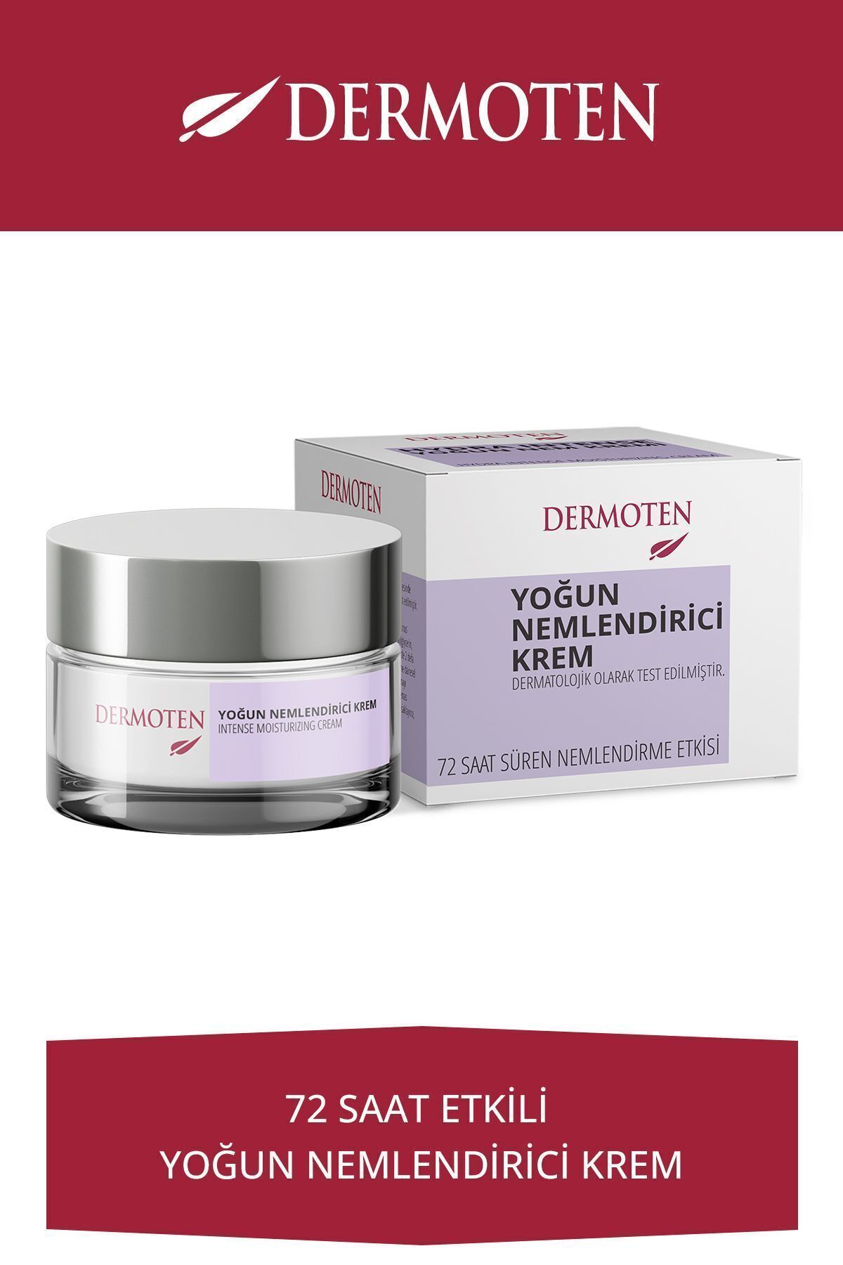 کرم صورت مرطوب کننده قوی 50 میلی لیتر با اثر 72 ساعته مناسب برای انواع پوست Dermoten