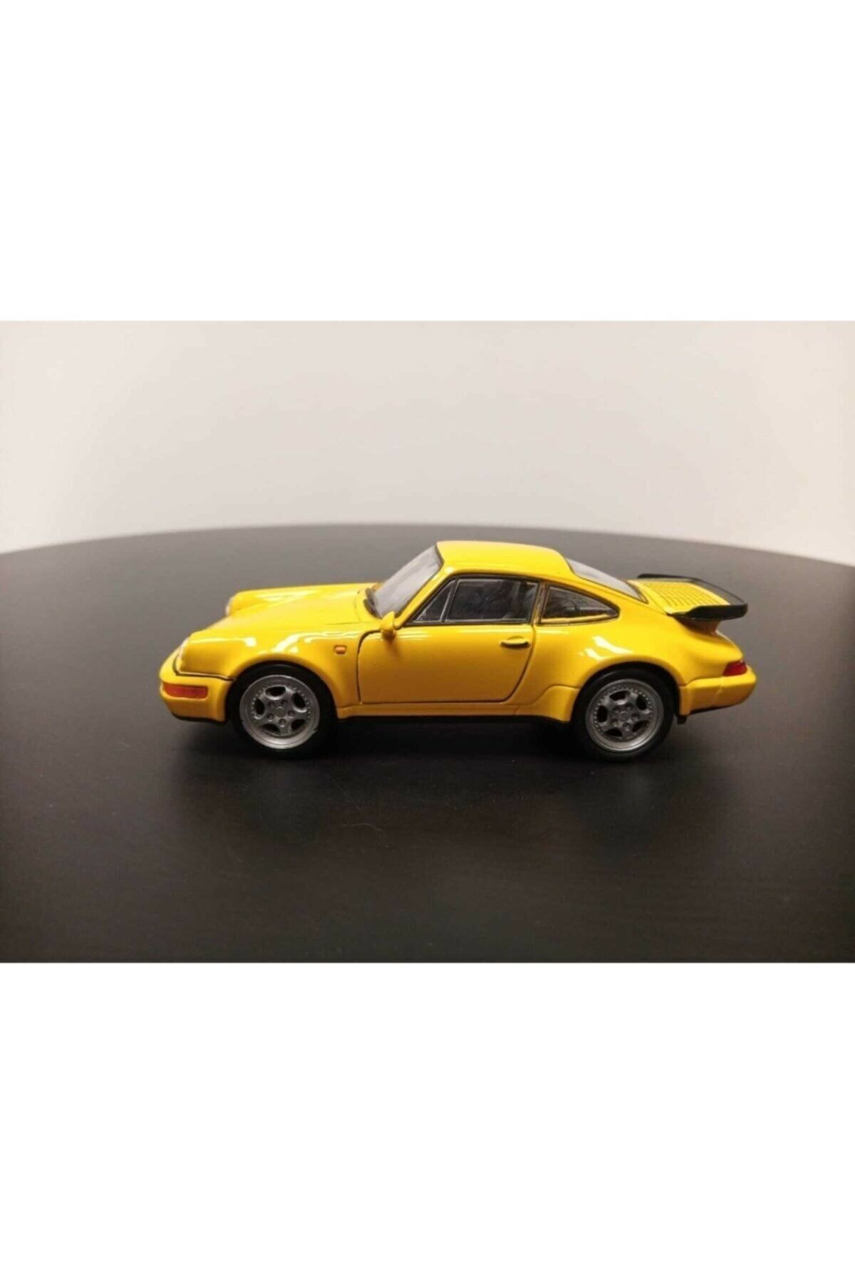 مدل خودرو 1:36 PORSCHE 911 TURBO DIECAST PULL AND DROP CAR MODEL زرد اورجینال WELLY
