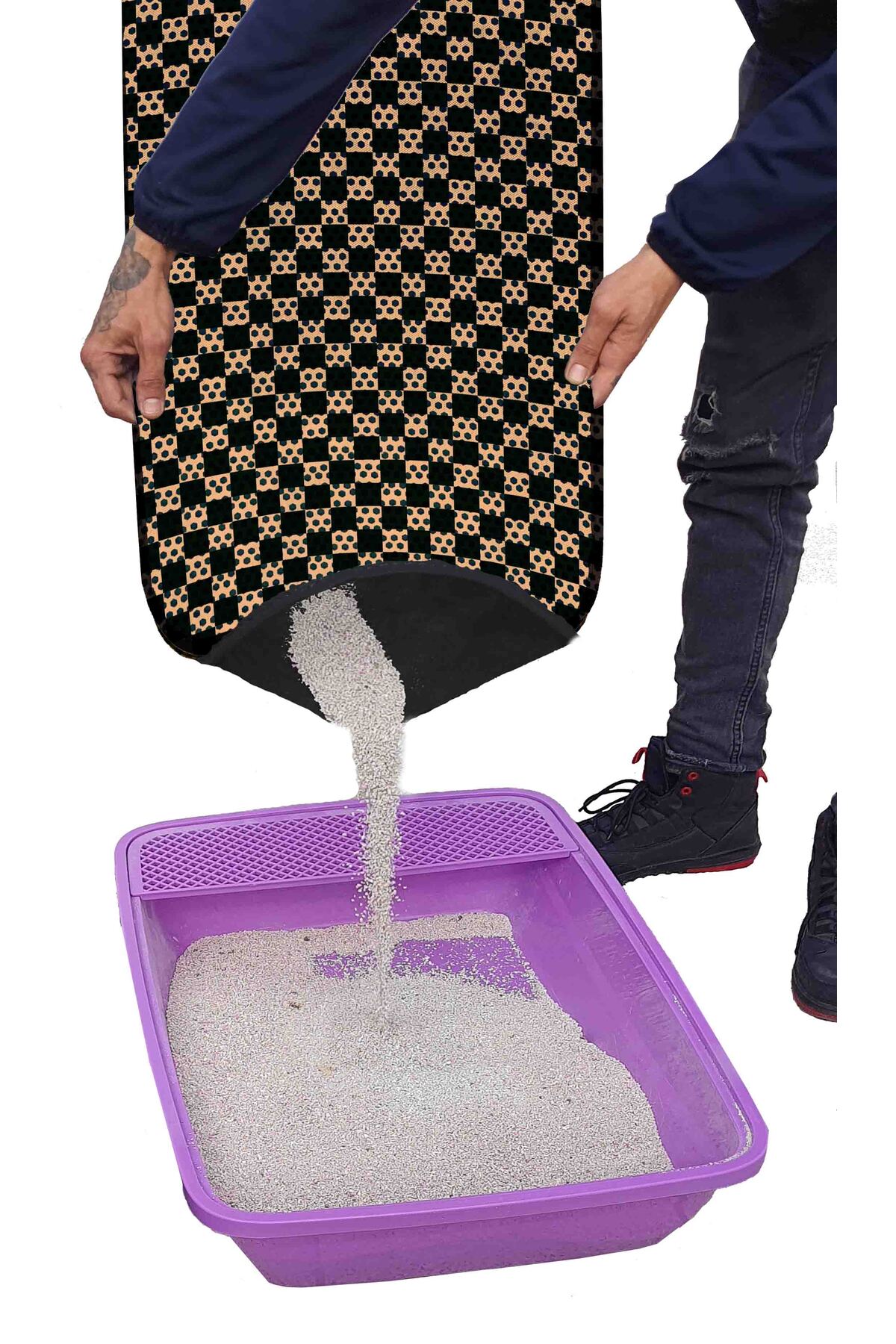 پاد الک‌دار جلوی توالت گربه XXL، ۶۰×۱۲۰ سانتی‌متر آکتونچ AKTUNÇ