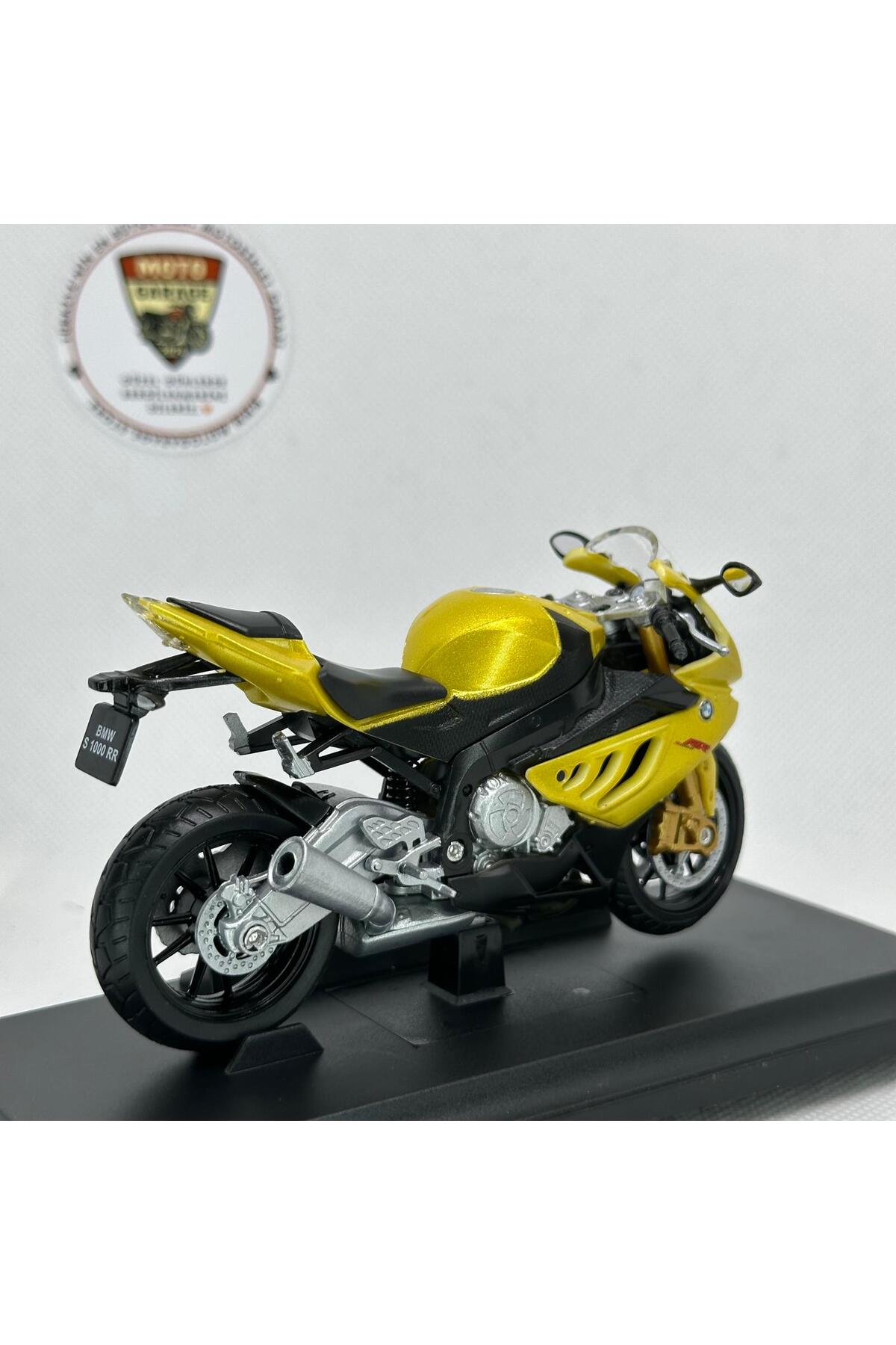 مدل خودرو موتورسیکلت دیکست طلایی BMW S1000RR 1:18 – اسباب بازی و مجسمه فلزی مجاز اورجینال MotoGarage