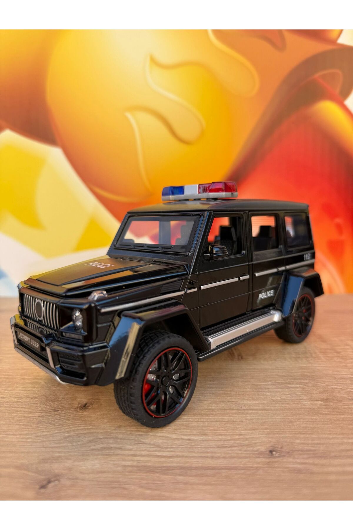 مدل خودرو مرسدس G65 DIECAST CAR پلیس باز کن درب صندوق عقب تعلیق با نور صدا اورجینال scntoys