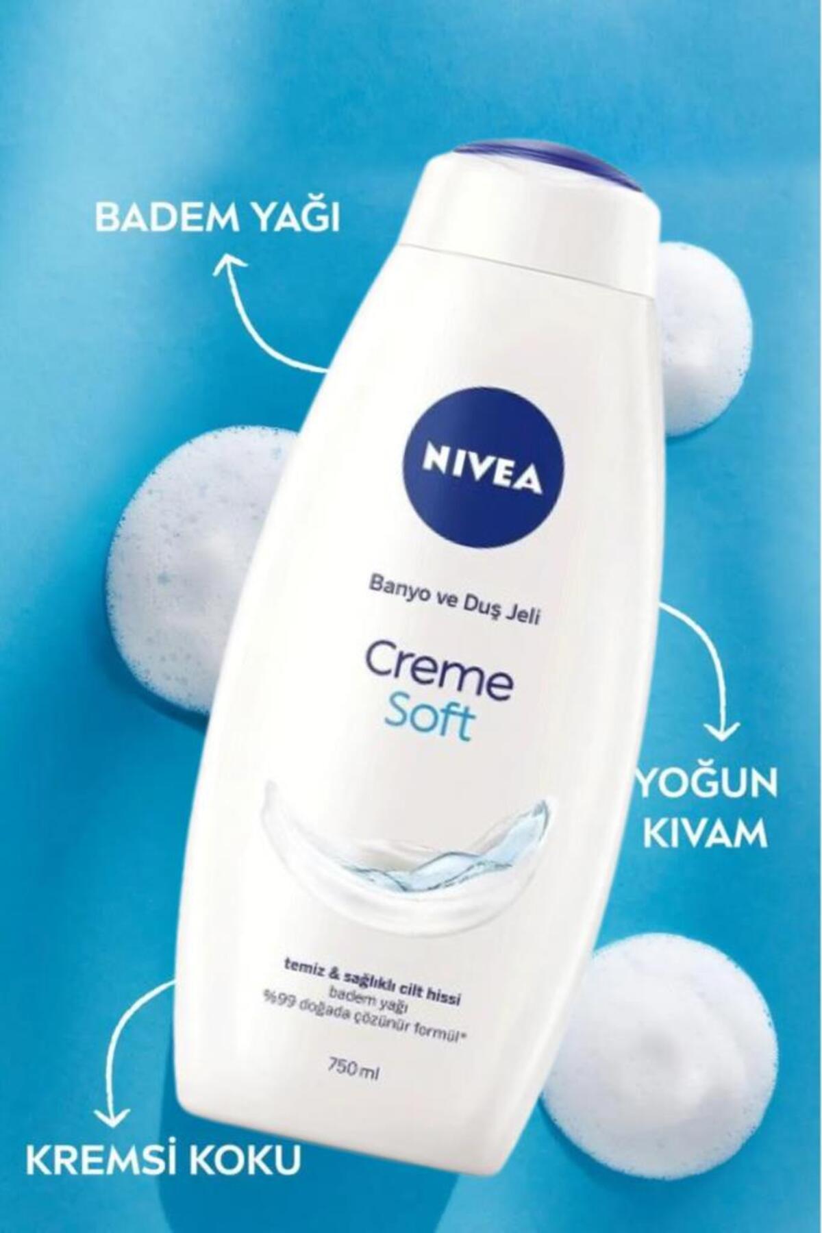 NIVEA ژل حمام و شاور نیوآ کرمی تاچ با عصاره بادام 750 میلی لیتر