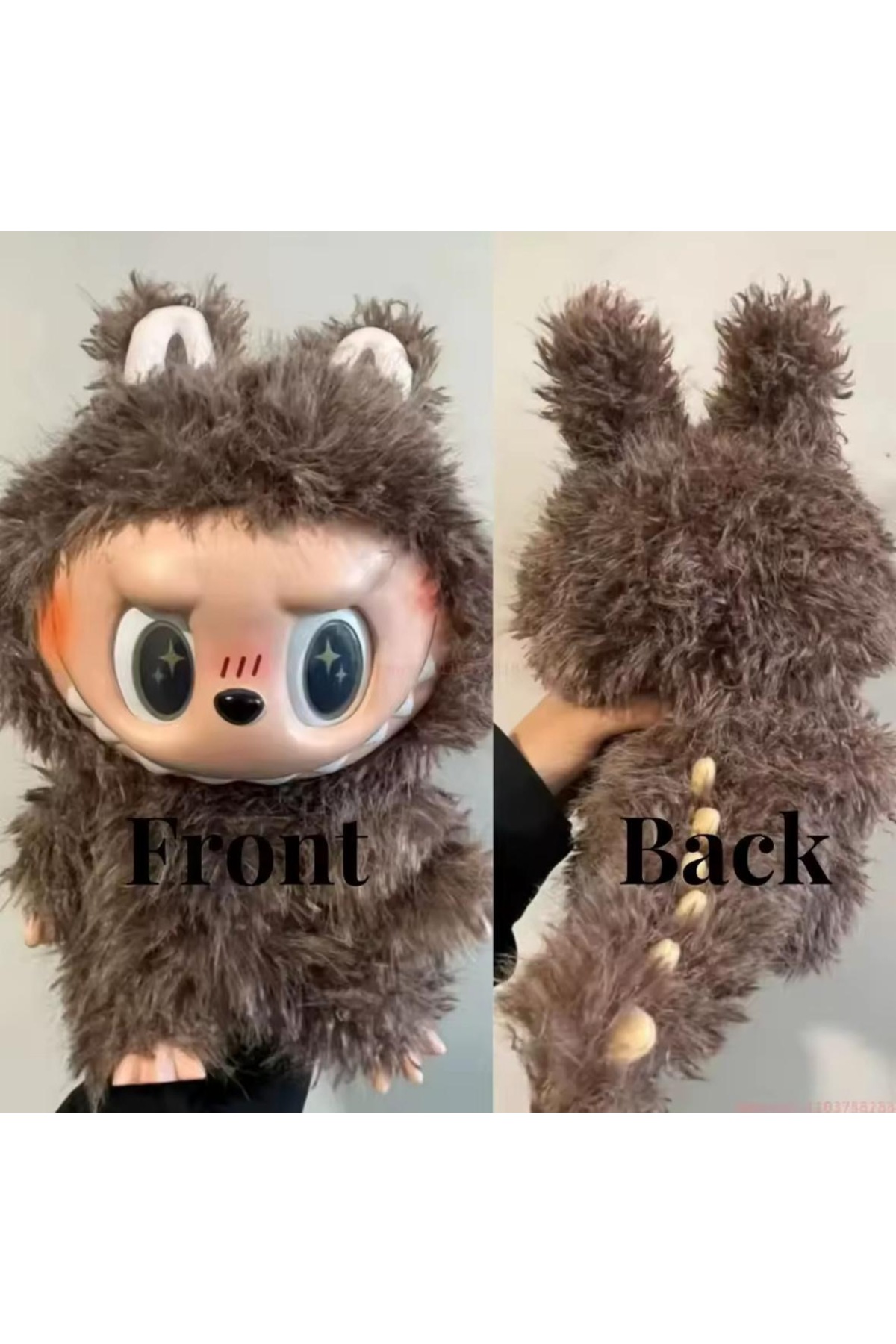 اسباب بازی های پشمی LABUBU MONSTERS BROWN SPECIAL ZIMOMO 40CM عروسک زیبا happystoretr