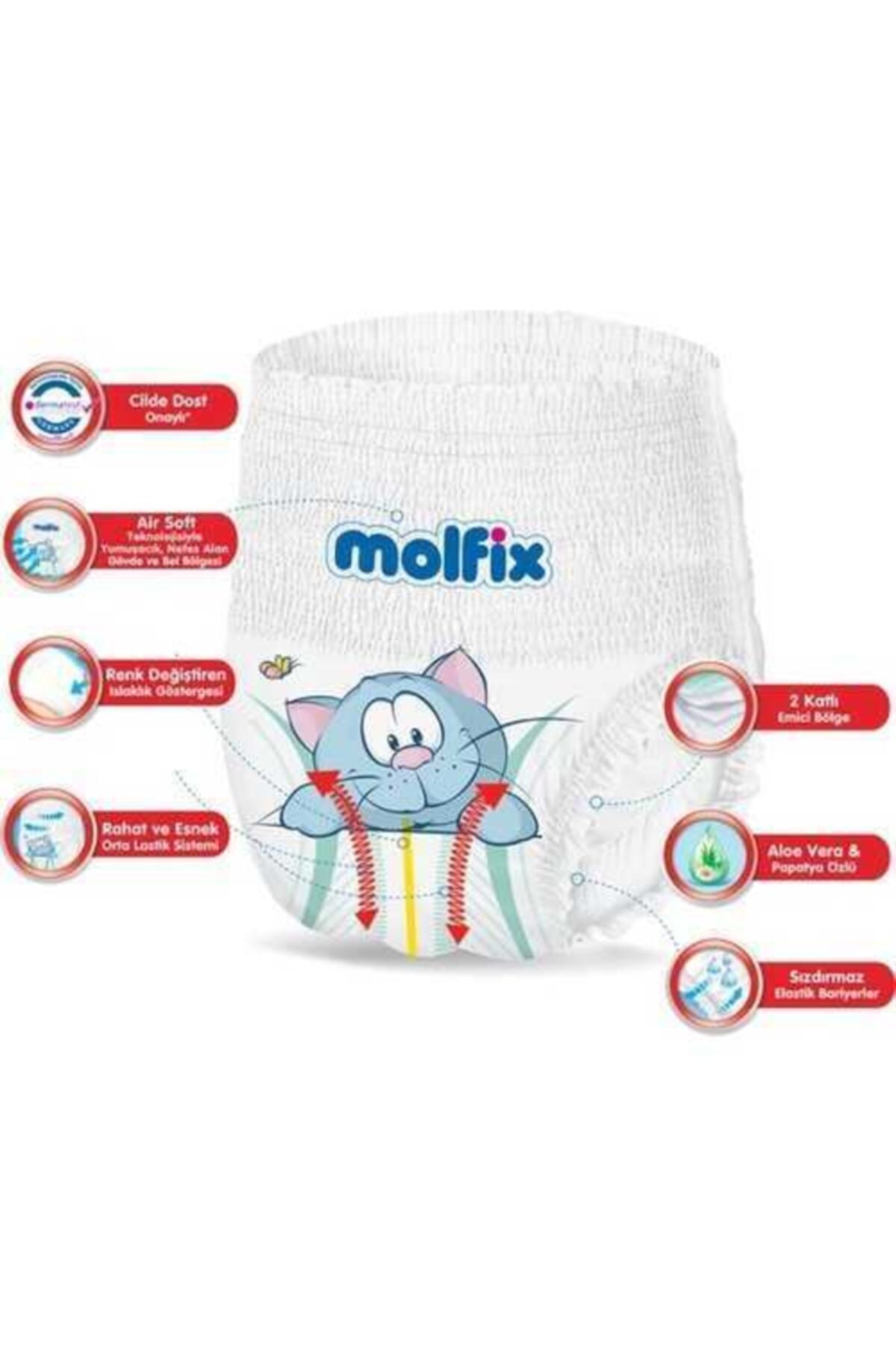 پوشک بچه شورتی سایز 4 136 عدد جعبه بسته بندی ULTRA ADVANTAGE اورجینال Molfix