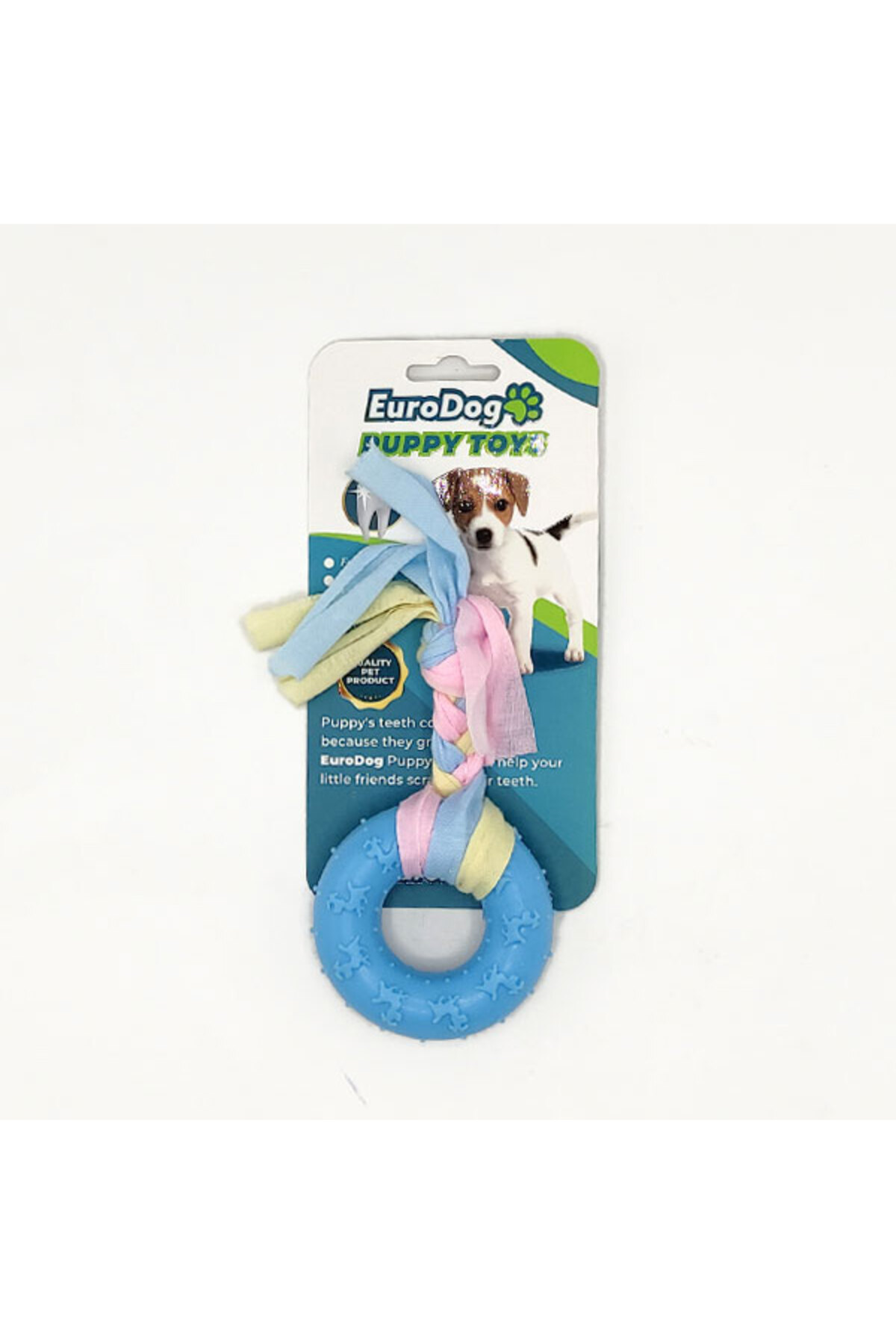 اسباب‌بازی دندان‌گیر حلقه‌ای کوچک توله‌سگ یوروداگ Eurodog ILKESTOR Puppy (223552) آبی